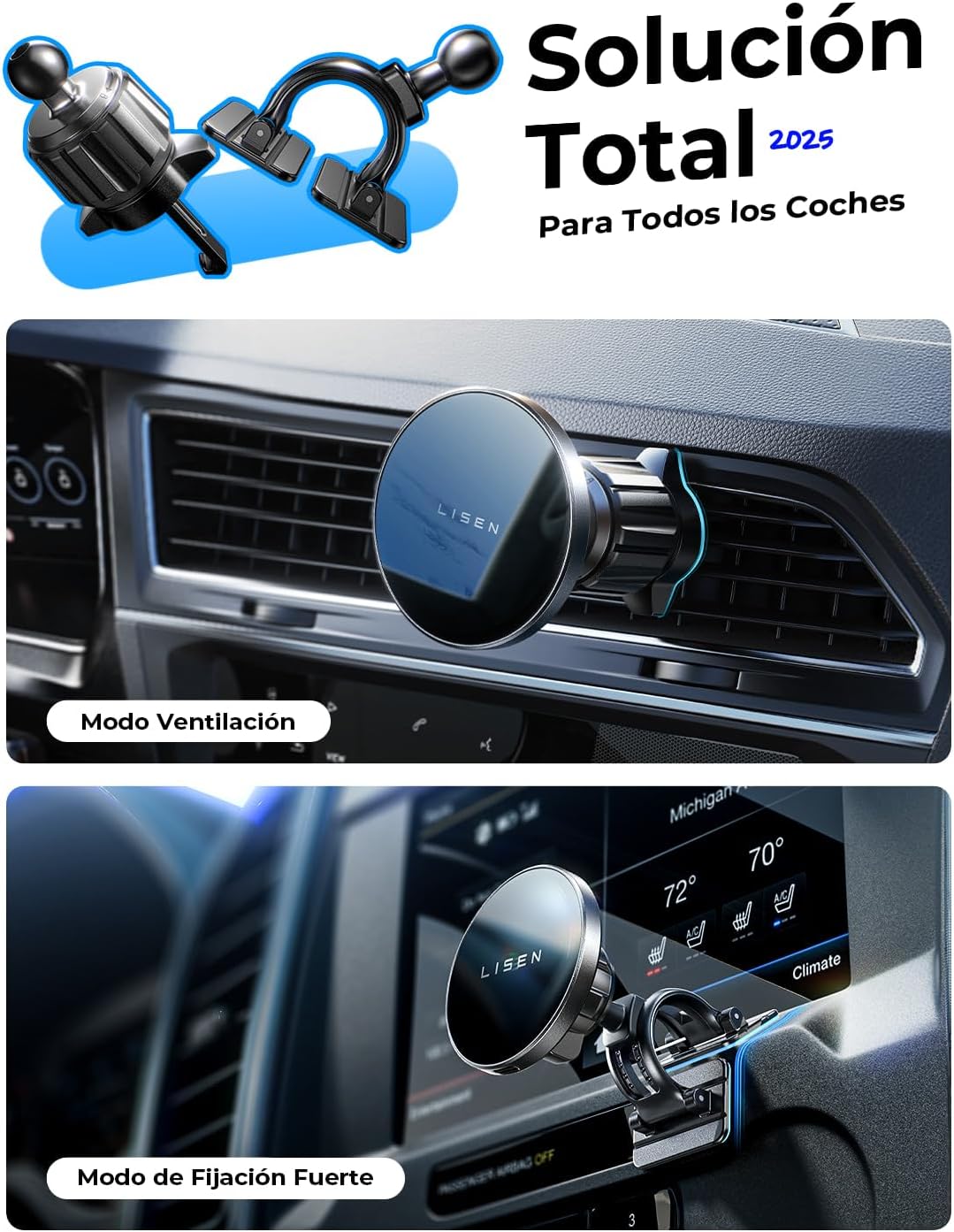 Detalle 2 de LISEN 15W Cargador Magsafe Coche 15W
