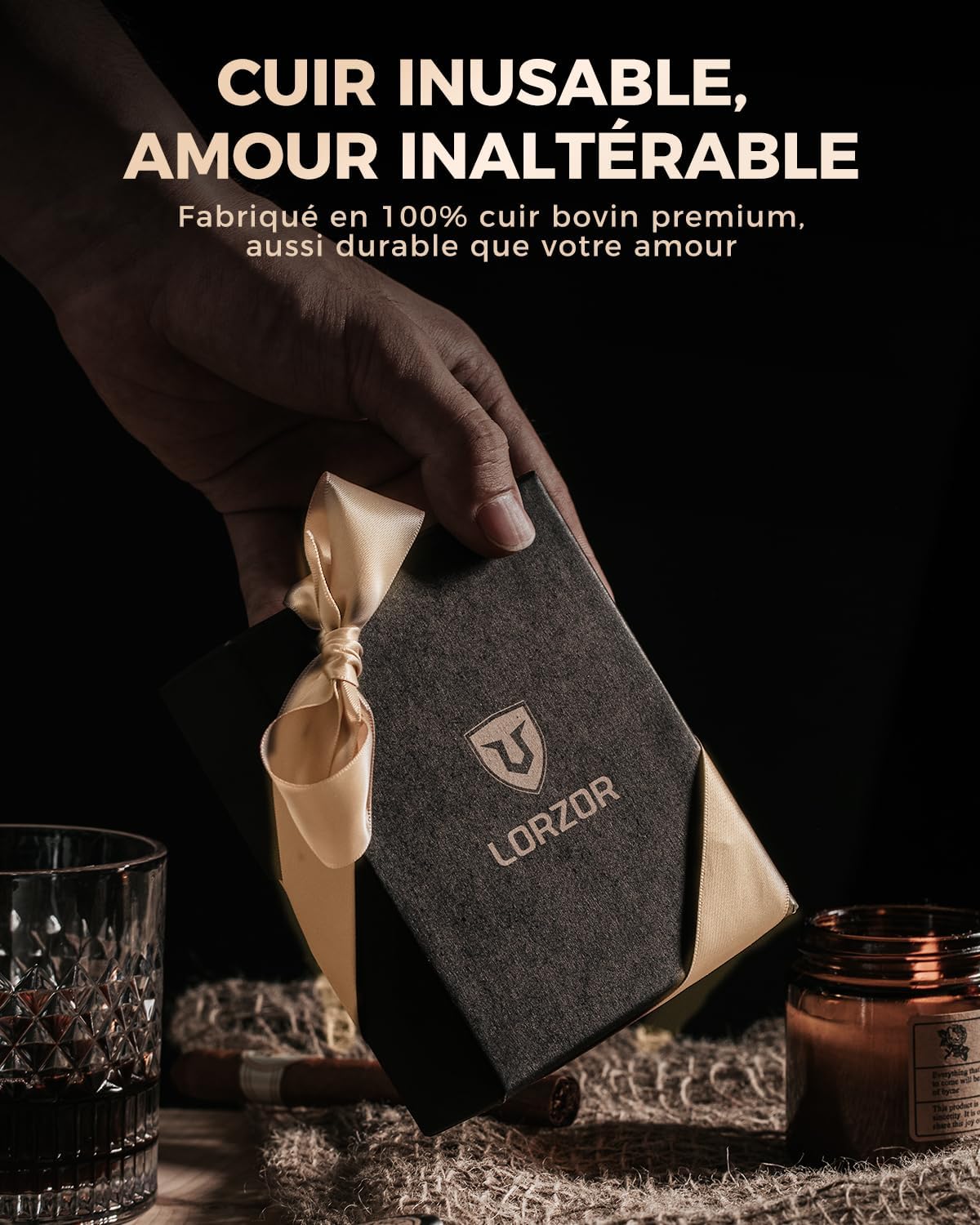 Thumbnail 6 de LORZOR Portefeuille homme XXL avec porte-monnaie, porte-cartes cuir et blocage RFID