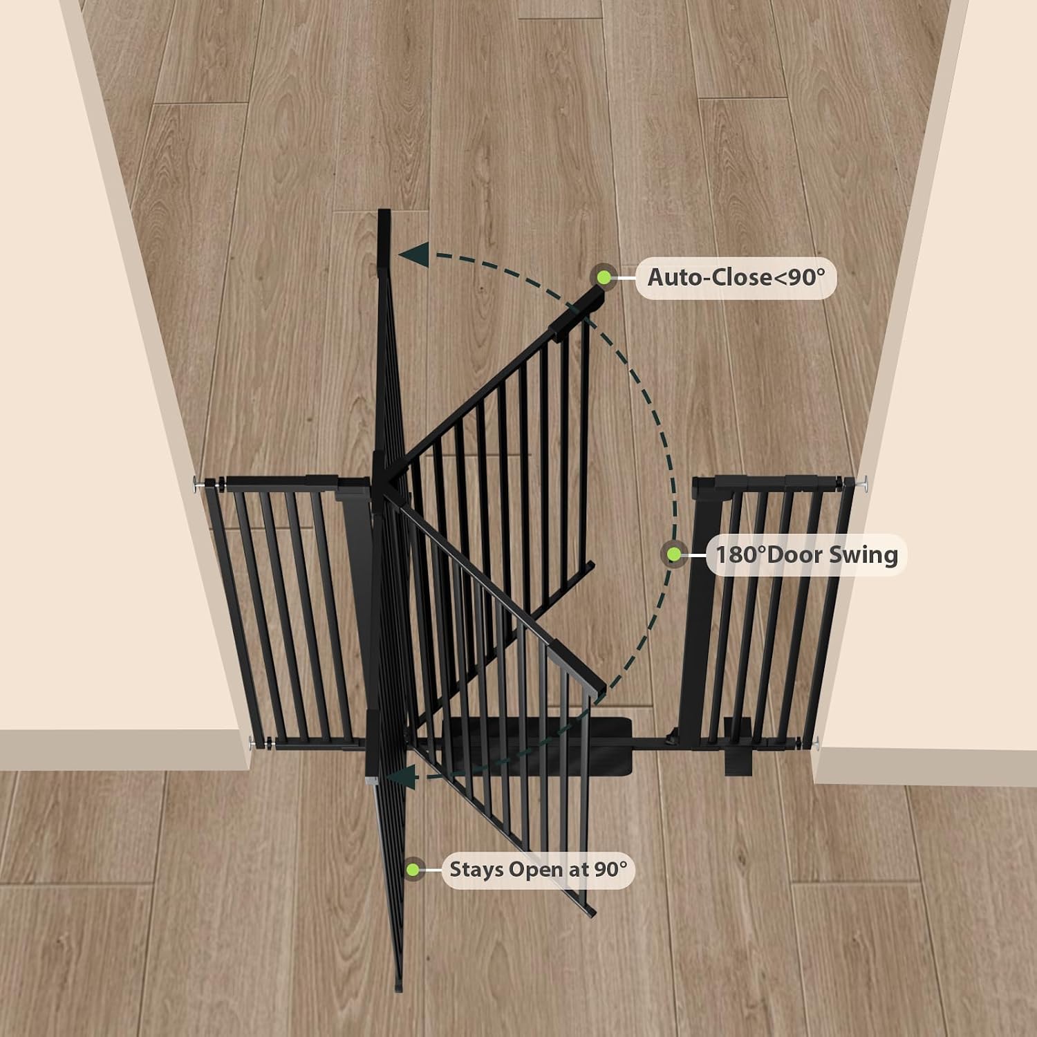 Detalle 2 de Amibud pressure-mounted baby gate, 76–160 cm