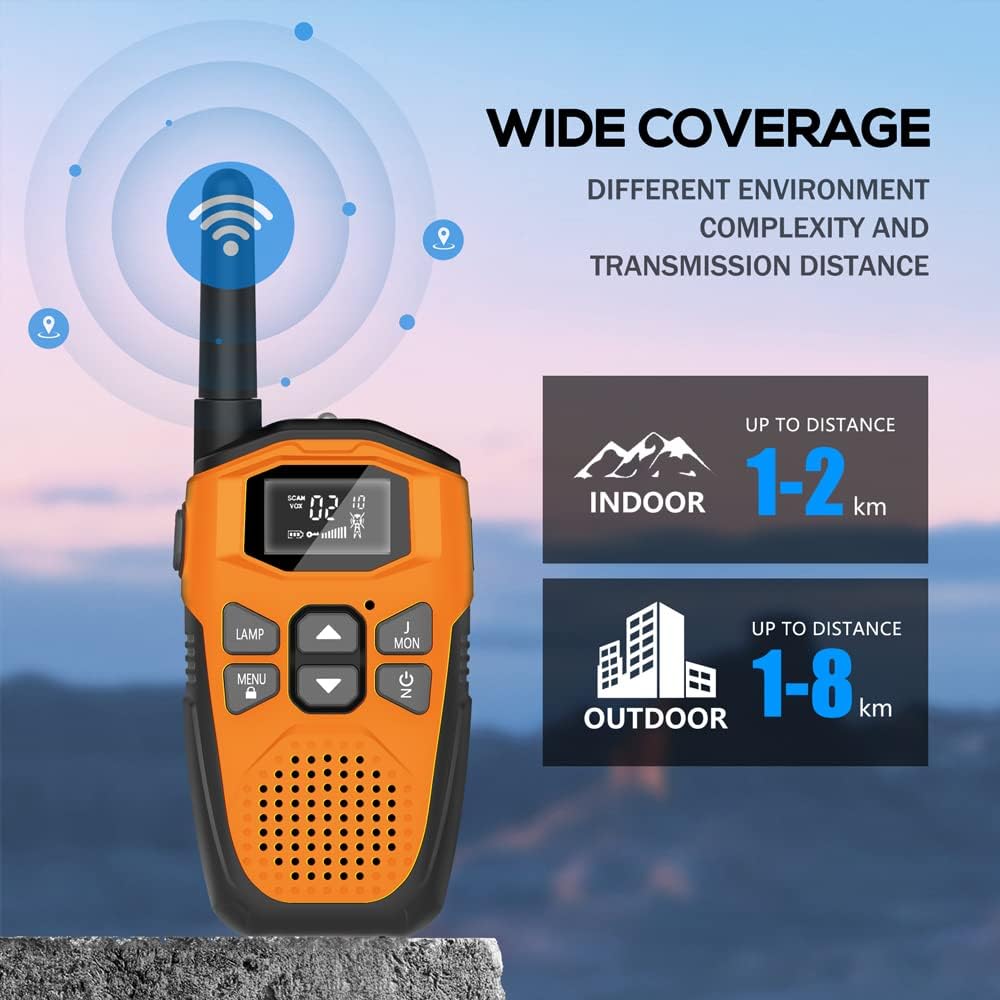 Thumbnail 2 de NXGKET Long Range Walkie Talkies for Adults & Kids (4-Pack) with Rechargeable Li-ion, VOX and LED Flashlight