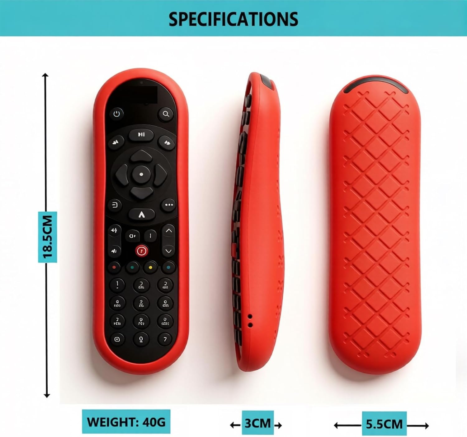 Detalle de Glow-in-the-Dark Silicone Cover for Sky Q Remotes (EC201/EC202/EC302, SKY135) with Anti-Lost Lanyard