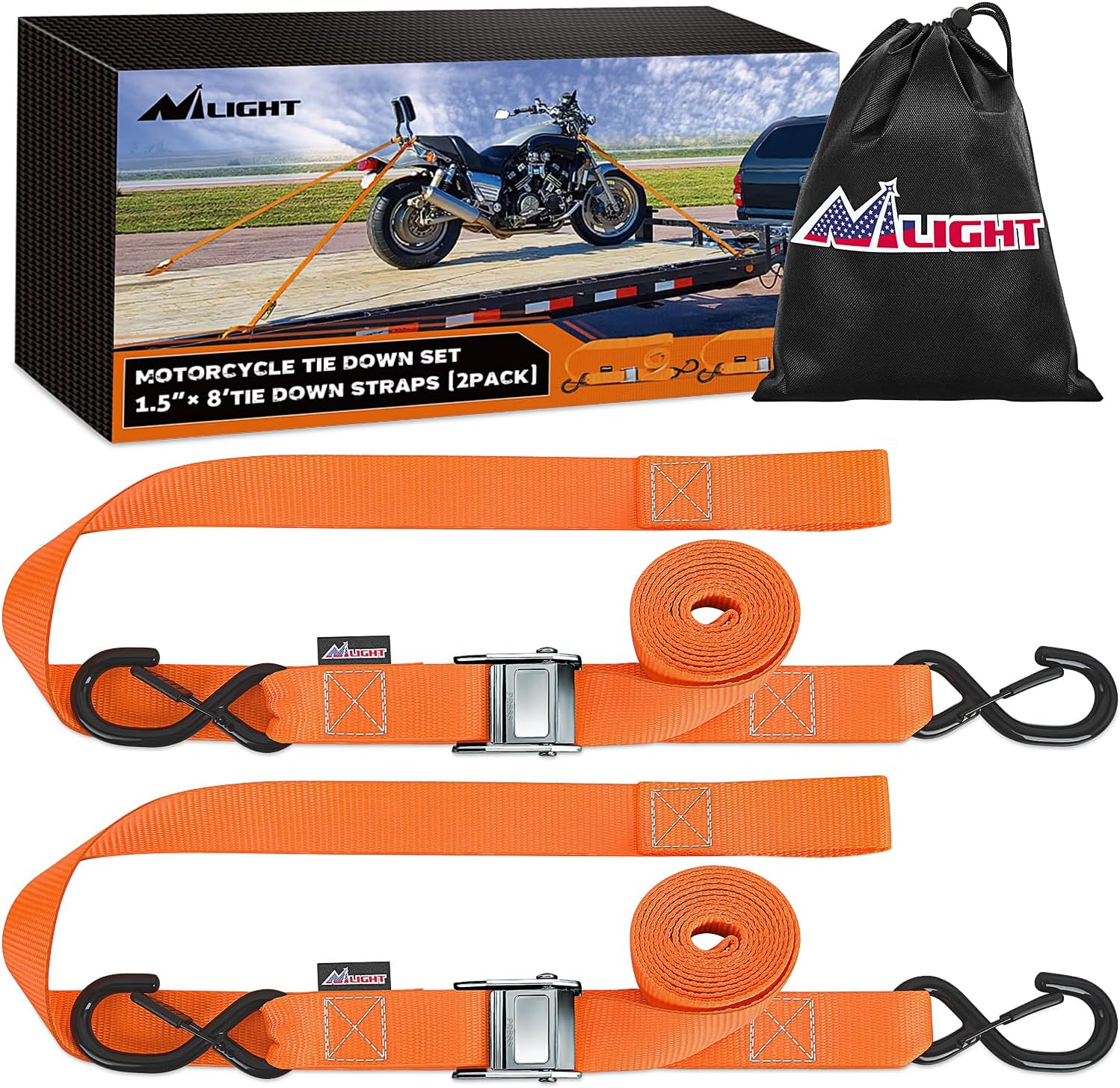 Detalle de Nilight Tie Down Straps 1.5x8 ft 🏍