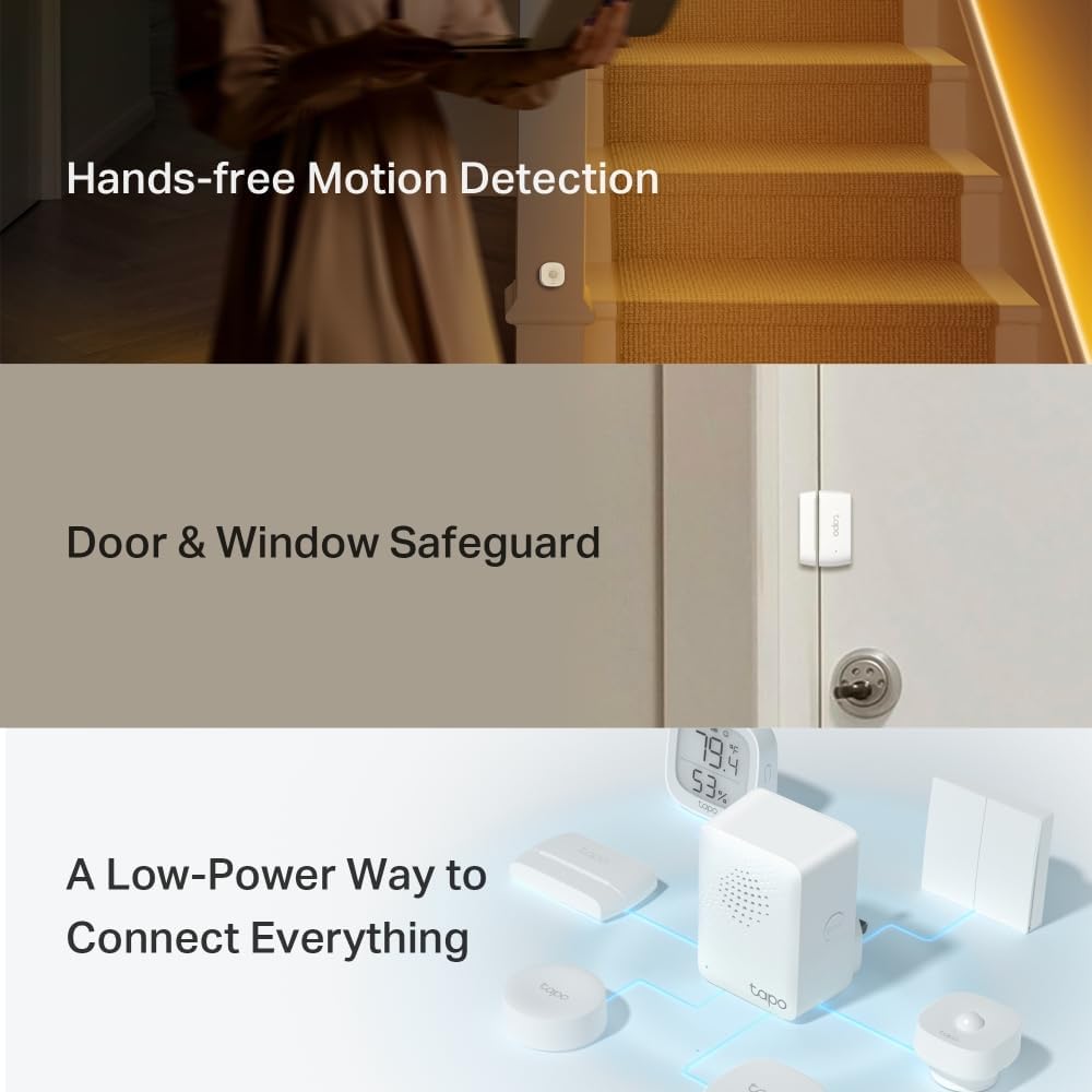Detalle de Tapo T30 Kit Smart Sensor Bundle with Hub and Alarm (T100 Motion Sensor, 2×T110 Door Sensors, H100 HubAlarm)