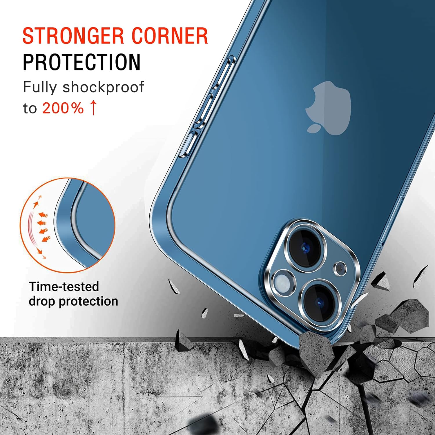 Thumbnail 4 de ivoler Transparent Soft TPU Case for iPhone 13 (6.1-inch) + 3-Pack Glass Screen Protectors