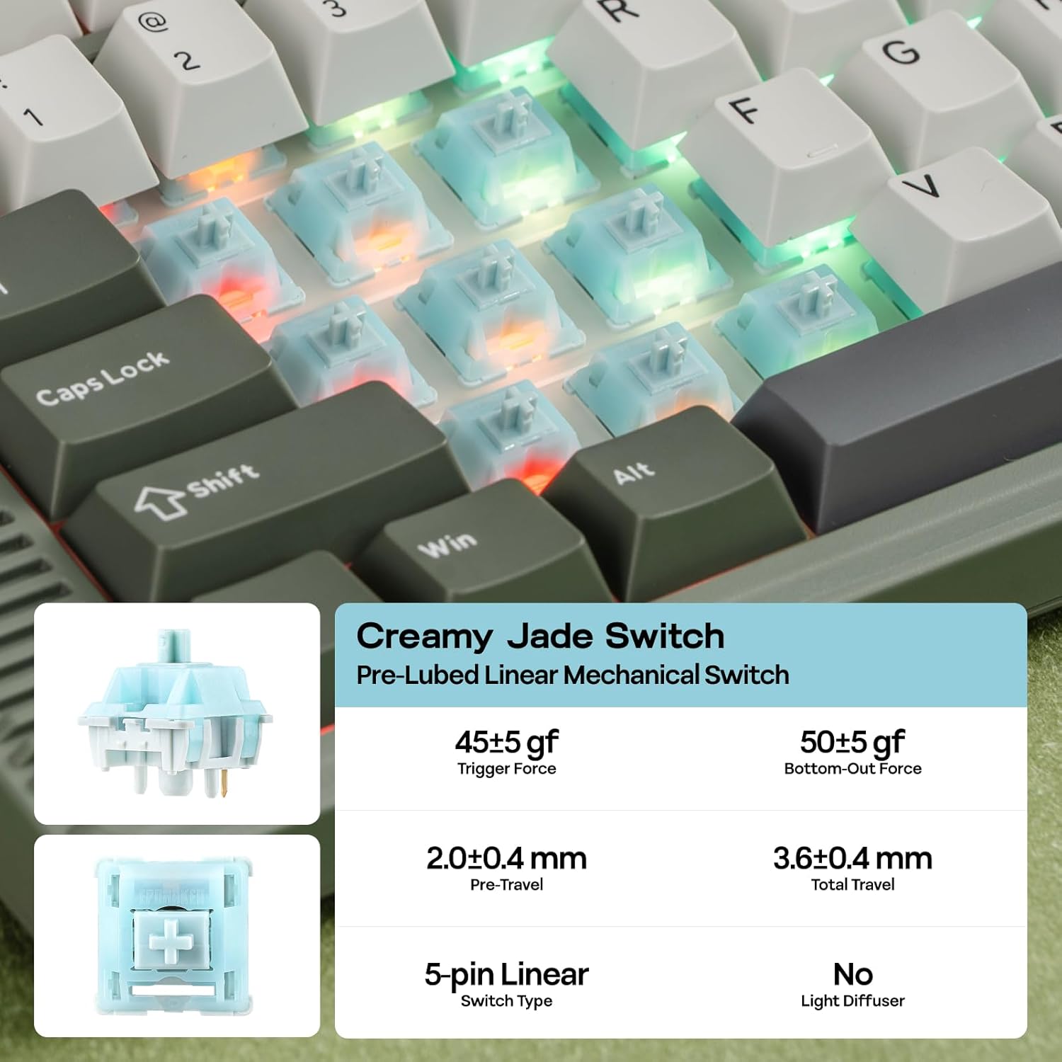 Thumbnail 6 de EPOMAKER RT85 wireless mechanical keyboard (75% Gaming) with joystick, DIY TFT screen & hot-swap – US QWERTY – creamy switches