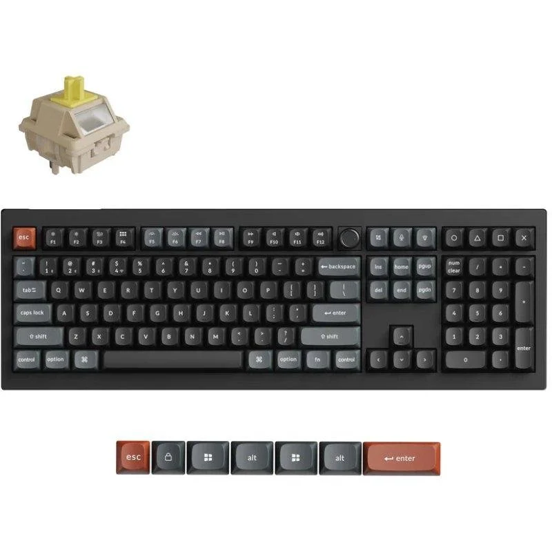 Detalle de Keychron V6 Ultra 8K: teclado mecánico inalámbrico con switches hot-swappable y RGB por tecla