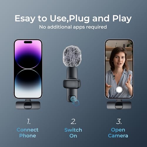 Detalle 2 de YRF Wireless Lavalier Microphone for iPhone, iPad and Android — Crystal Sound with Noise Reduction