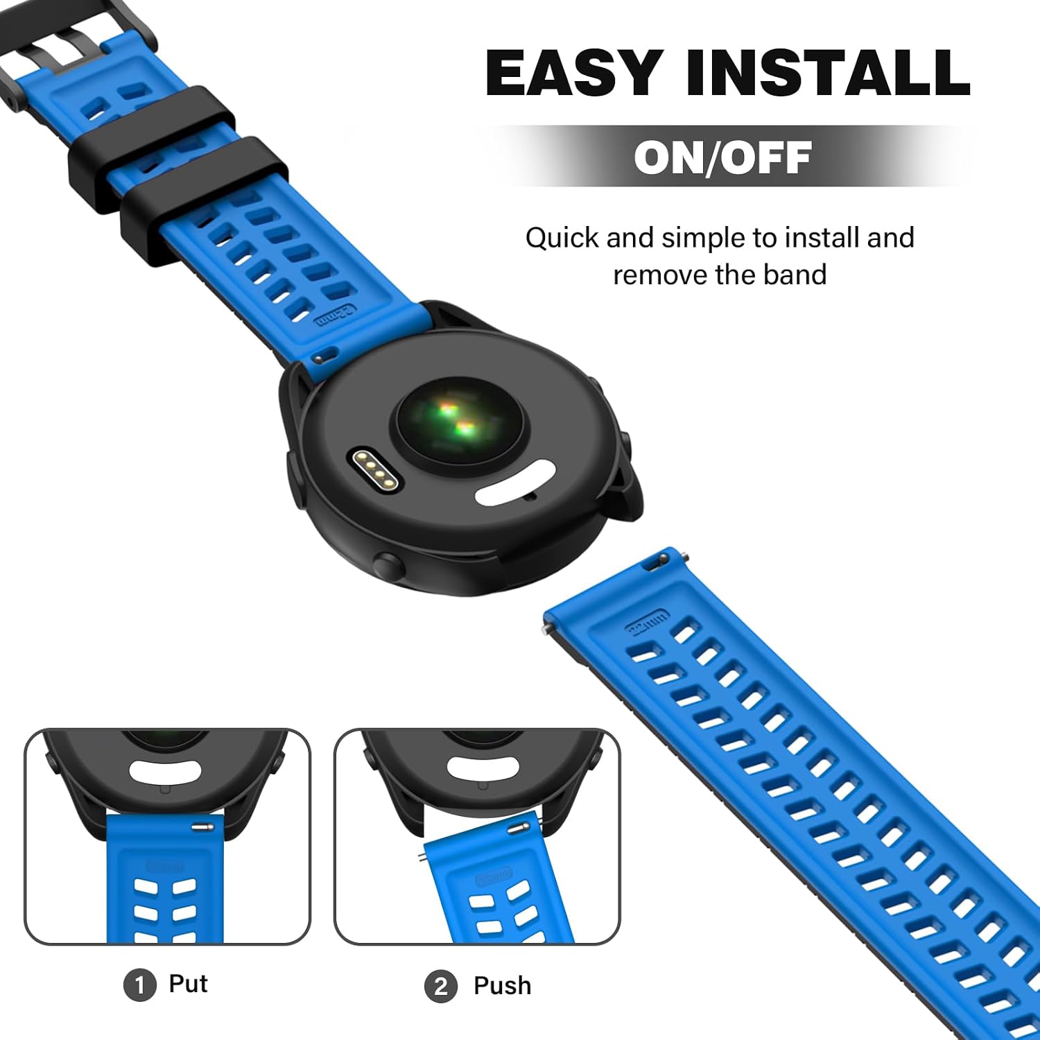 Thumbnail 5 de OVERSTEP Strap 22mm Quick Release Silicone Band
