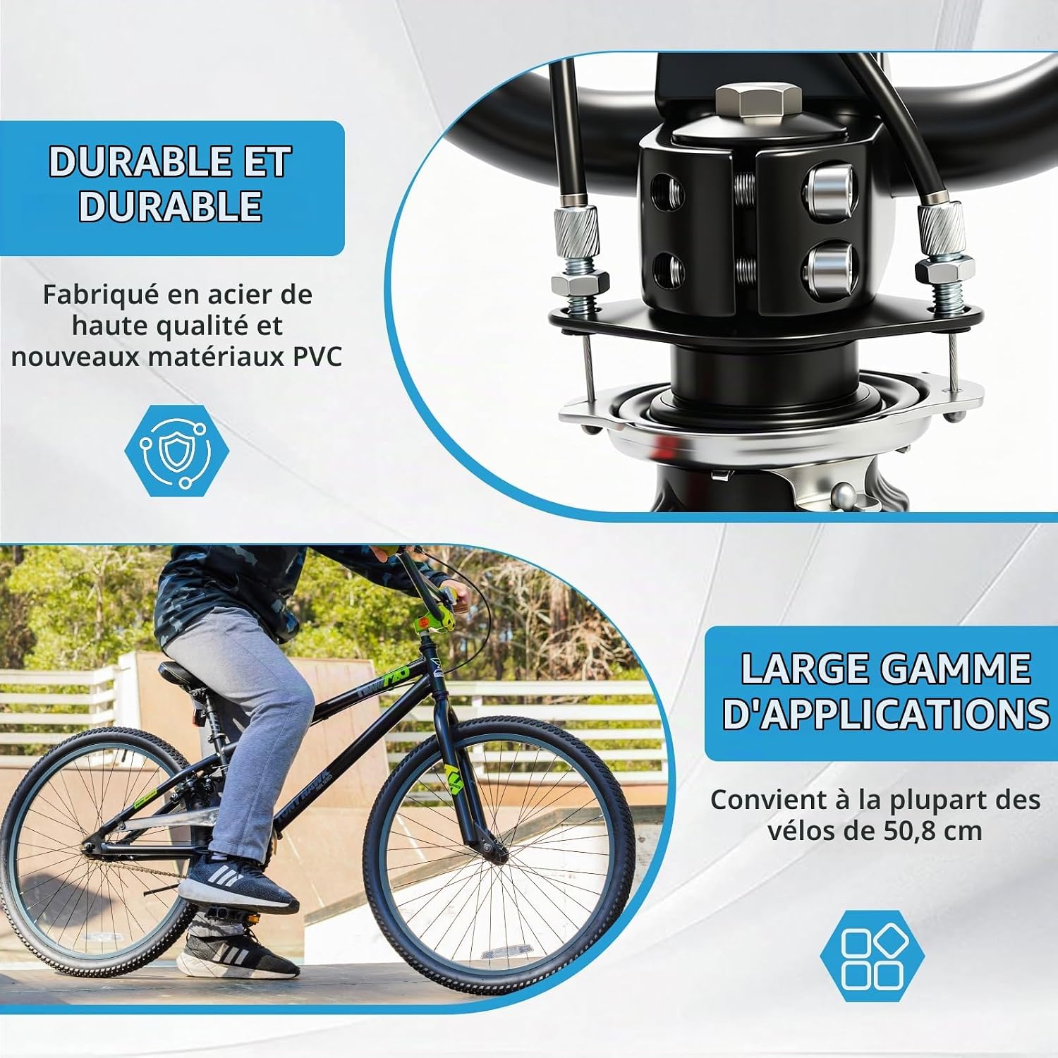 Detalle 2 de EclipseGuard BMX-remkabelset met gyro-rotor, voor en achter, zwart
