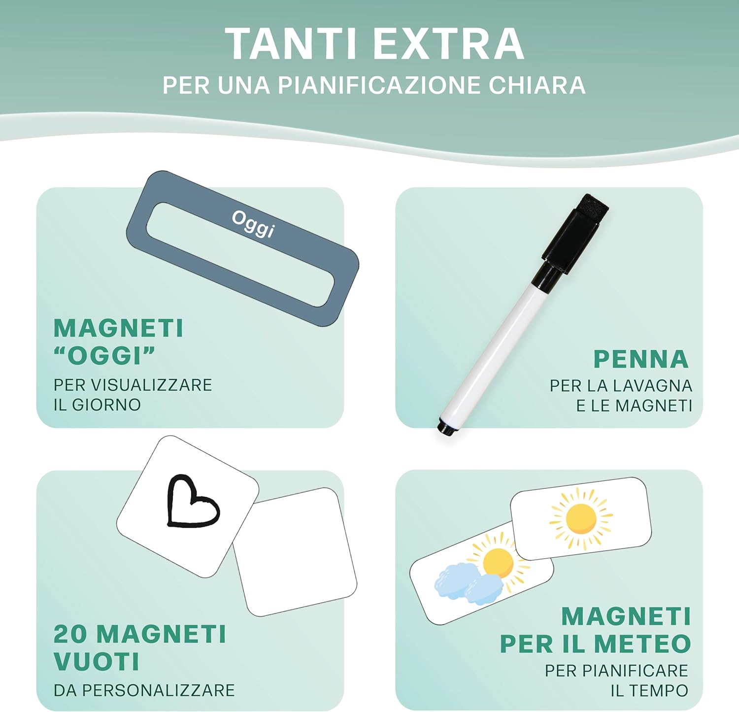 Thumbnail 3 de Mini Mindz Agenda settimanale per bambini – Lavagna magnetica Montessori con 196 magneti