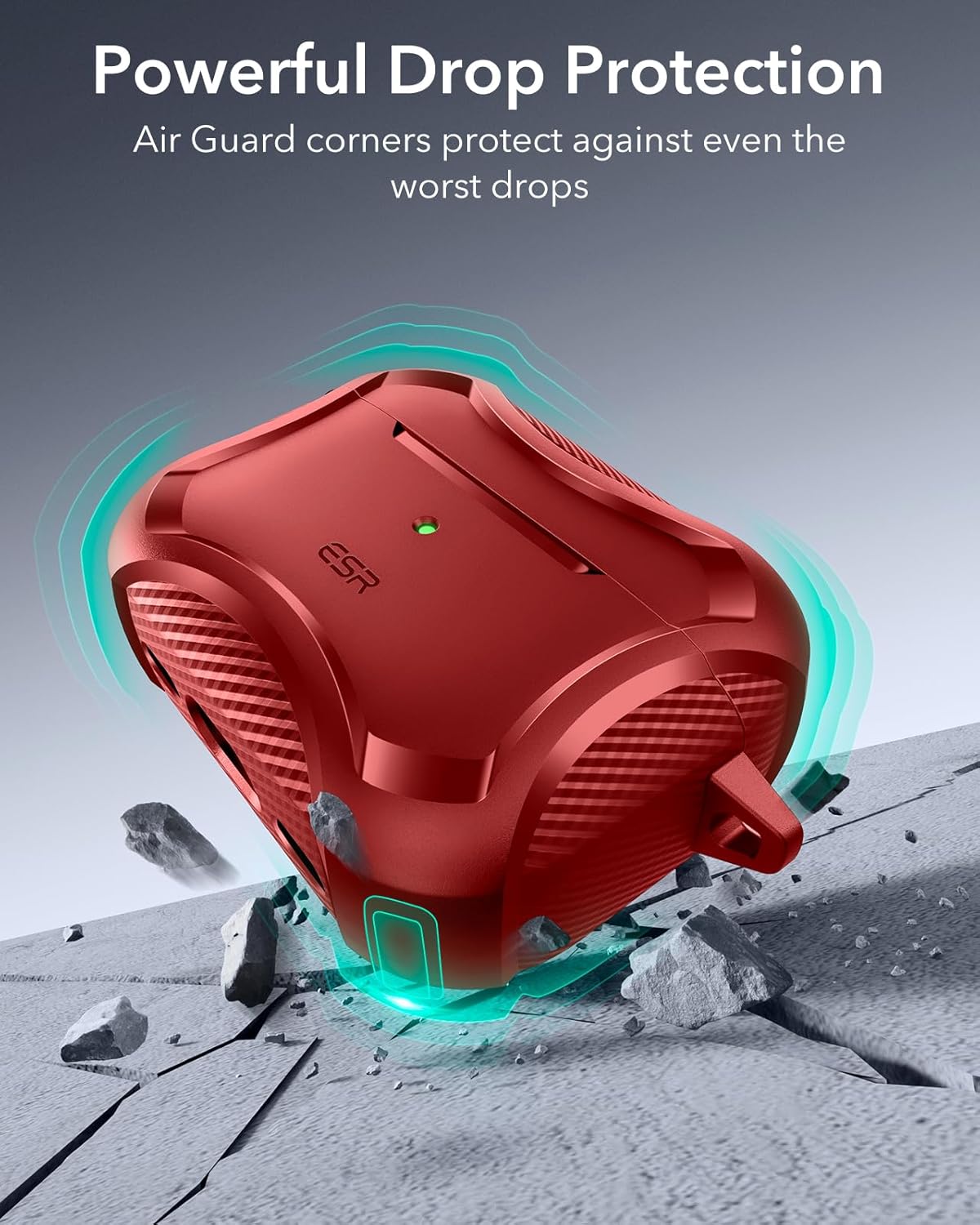 Thumbnail 5 de ESR Hülle für AirPods Pro 3 (2025) – MagSafe-kompatible, rotes Cyber-Case mit Magnetdeckel