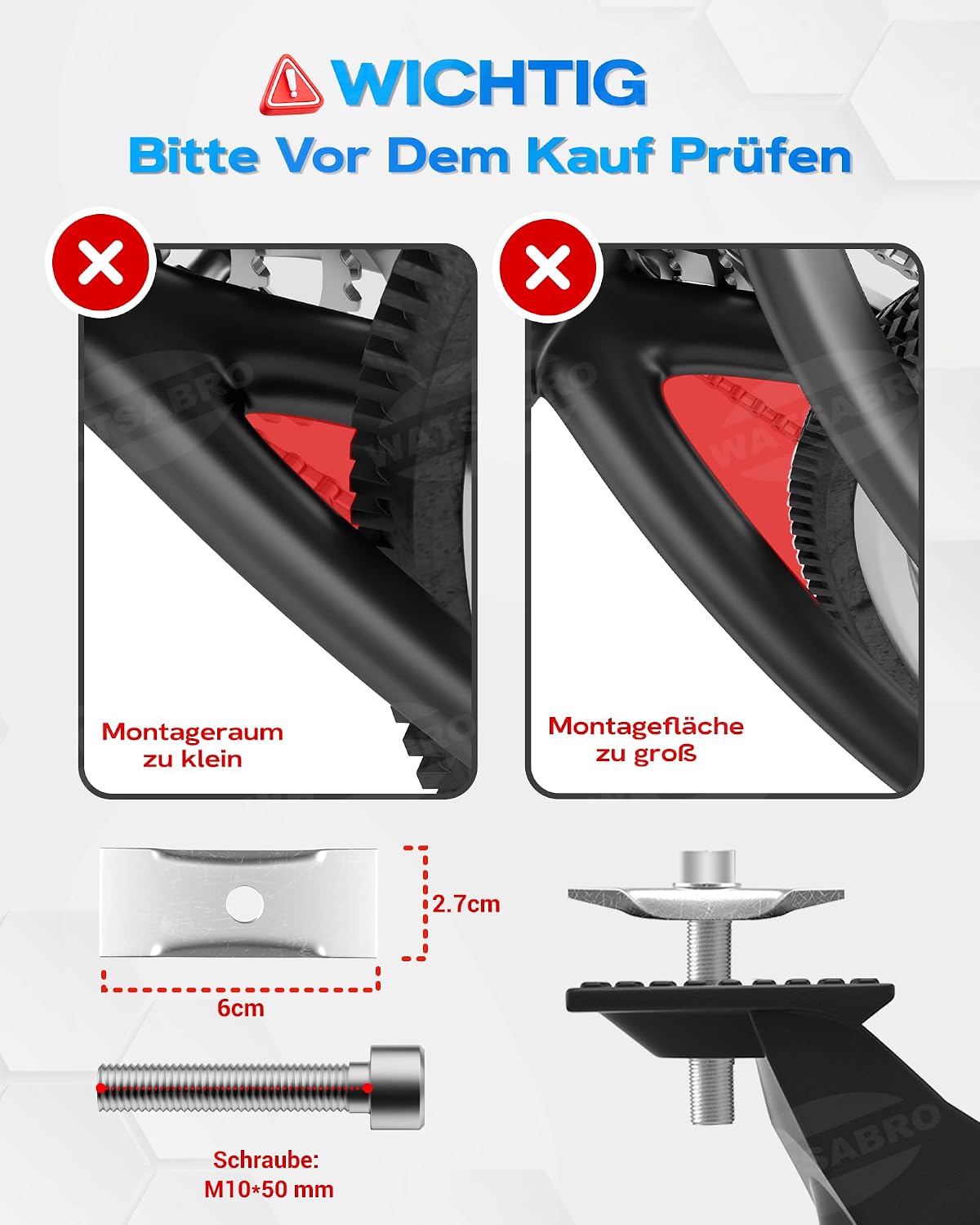 Detalle de WATSABRO Fahrradständer 24–29 Zoll, höhenverstellbar (Aluminium) für MTB, E-Bike, Rennrad & City