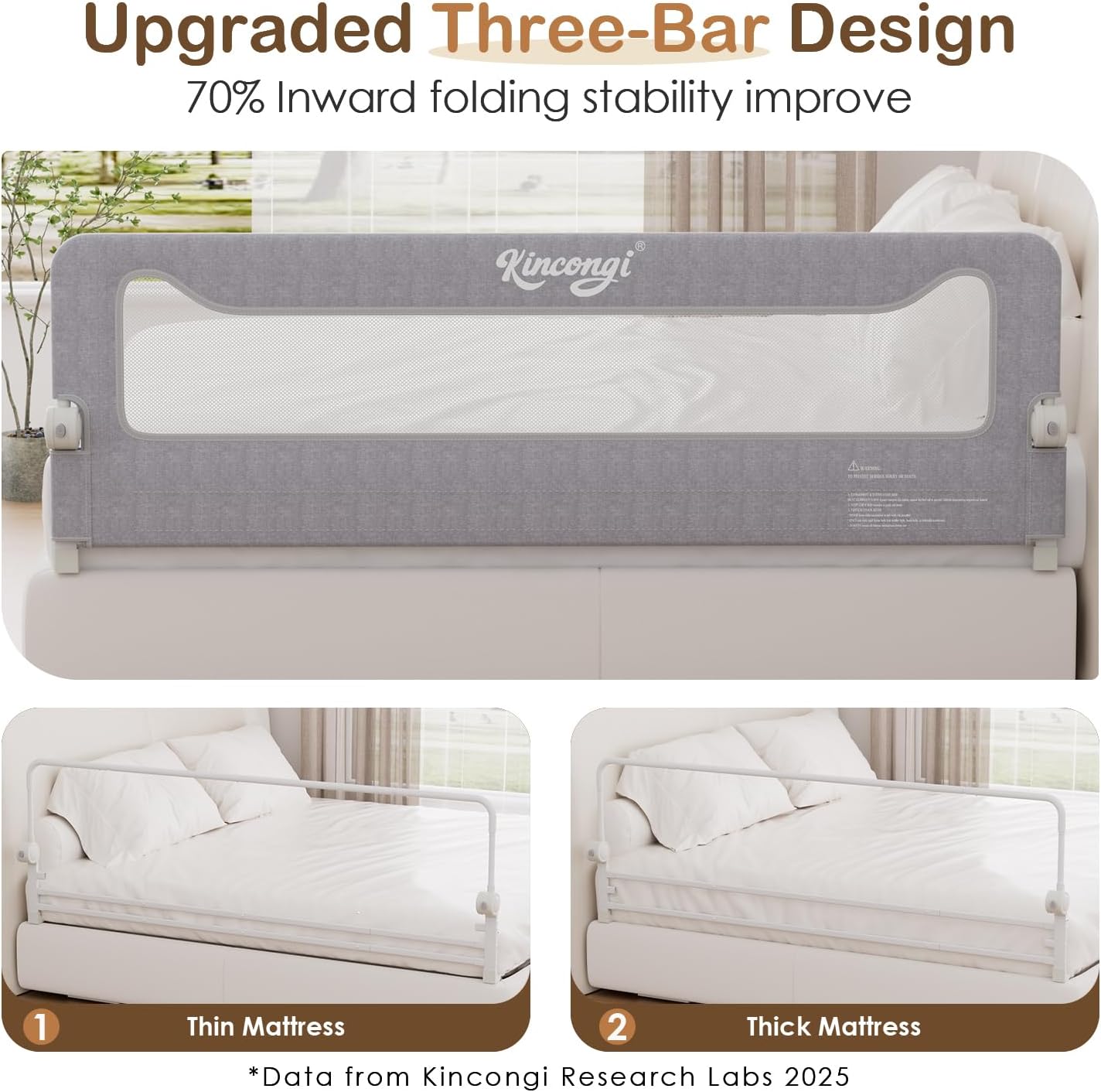 Detalle de Kincongi Toddler Bed Rail, 71-Inch