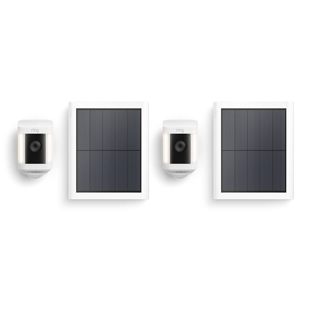 Detalle 2 de Ring Spotlight Cam Plus Solar | 2er‑Pack, 1080p-HD, Gegensprechfunktion, Farb-Nachtsicht, LED‑Spotlights, Sirene