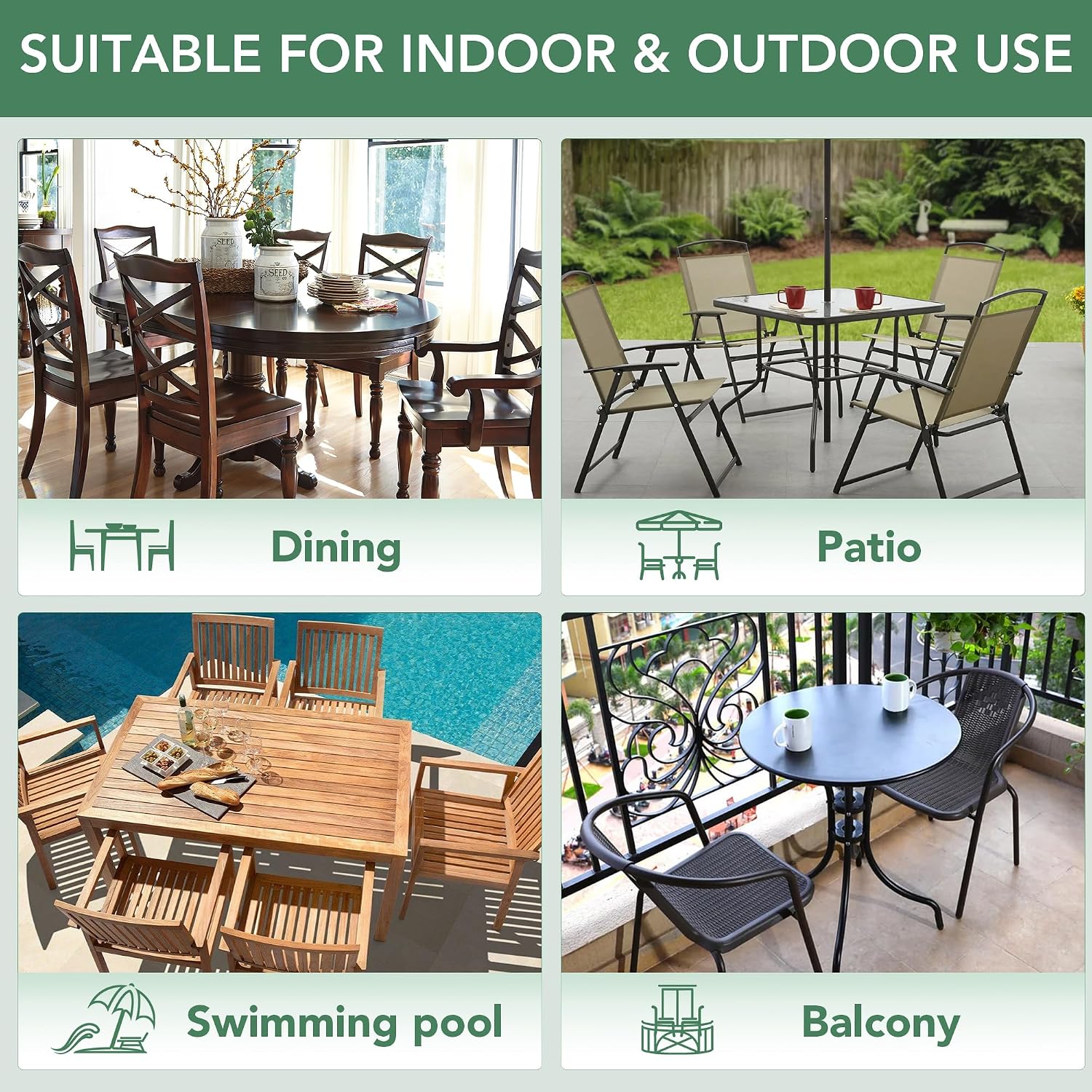 Thumbnail 6 de Summsun Outdoor Chair Cushions 19 x 19 Inches