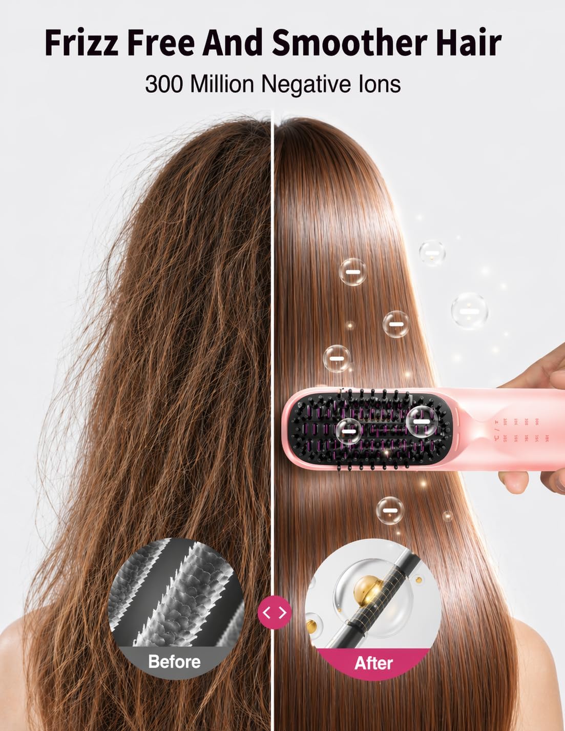 Thumbnail 4 de Bopcal Cordless Hair Straightener Brush: Travel-Friendly 6-Setting Heated Brush