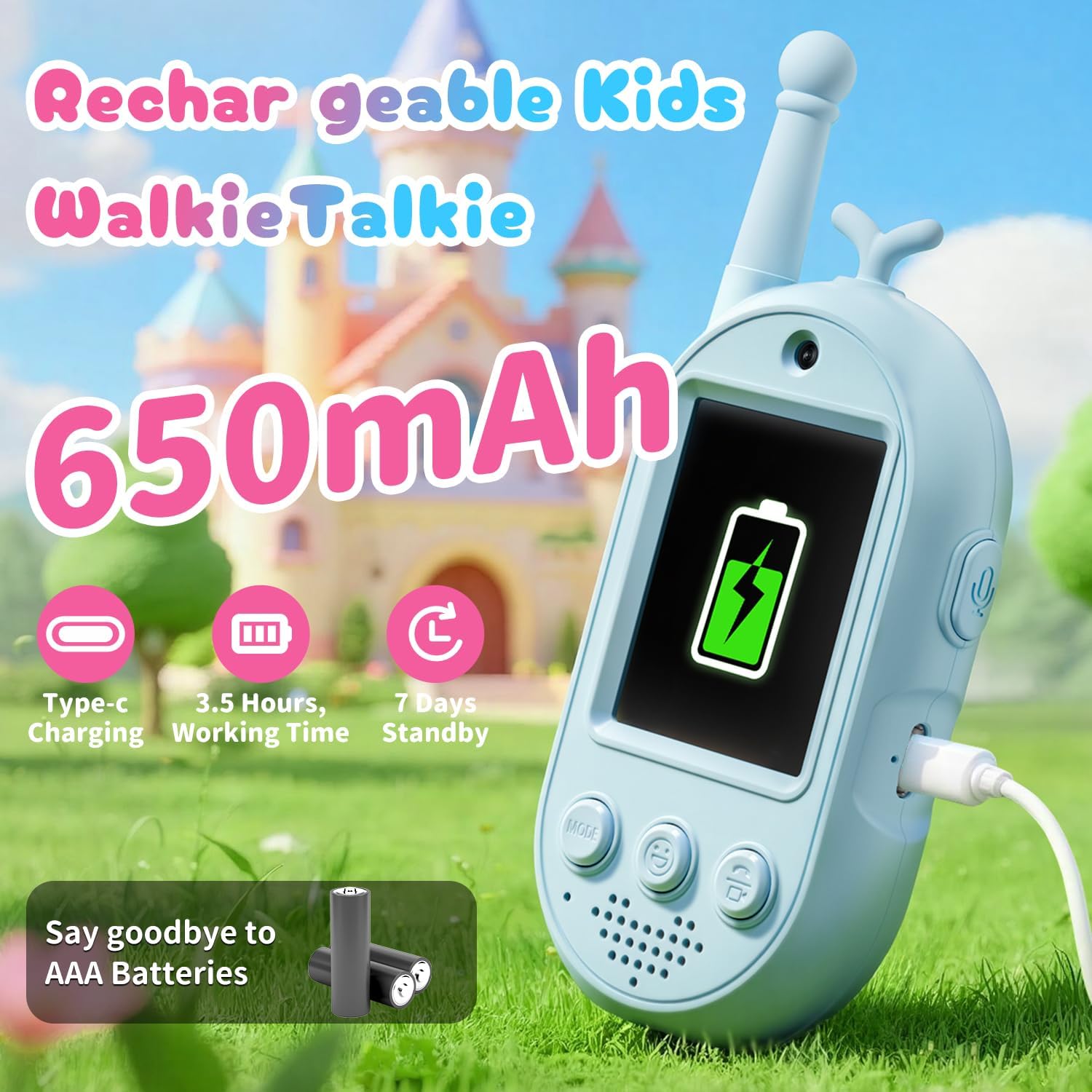 Detalle 2 de Video Walkie Talkies for Kids, 2-Pack