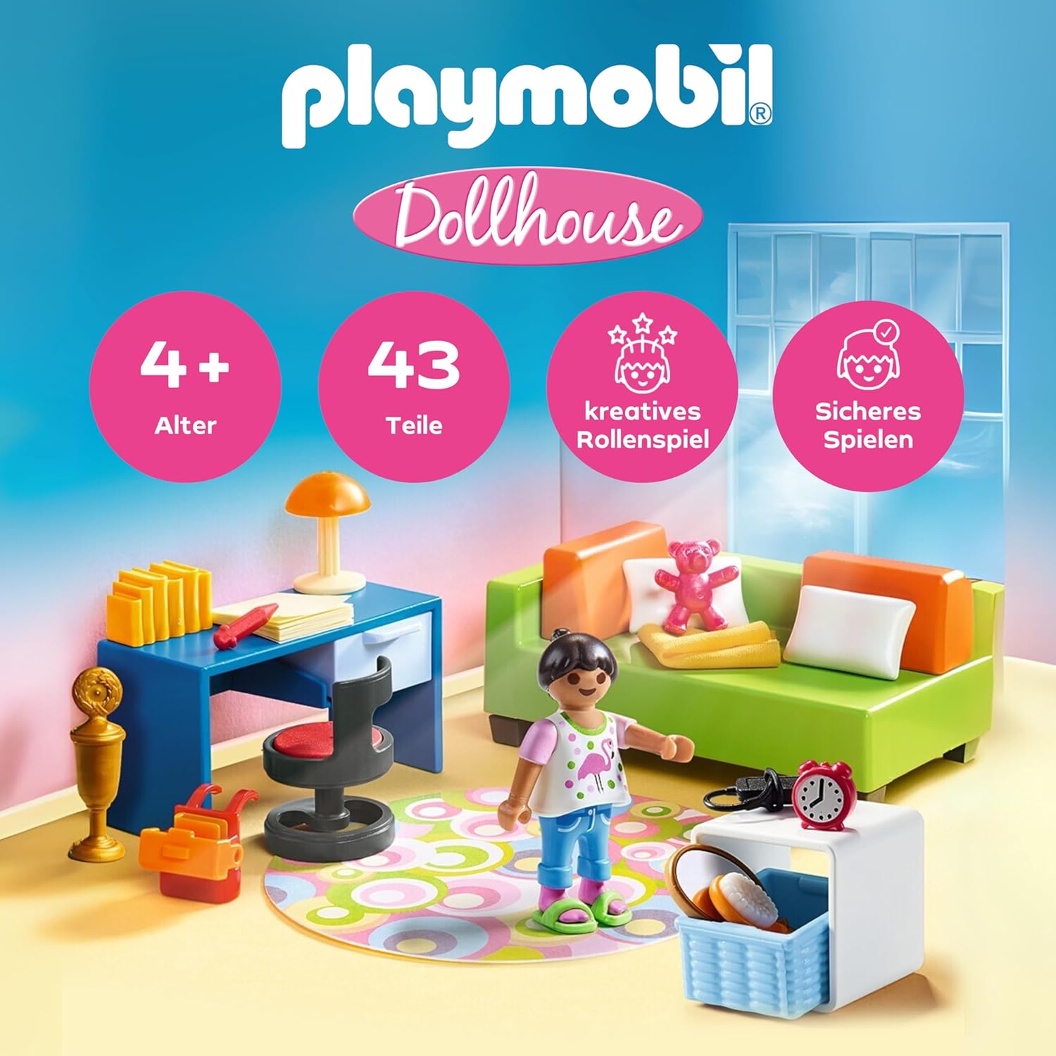 Thumbnail 2 de PLAYMOBIL Dollhouse 70209 Jugendzimmer mit Mädchenfigur und Zubehör (ab 4 Jahren)