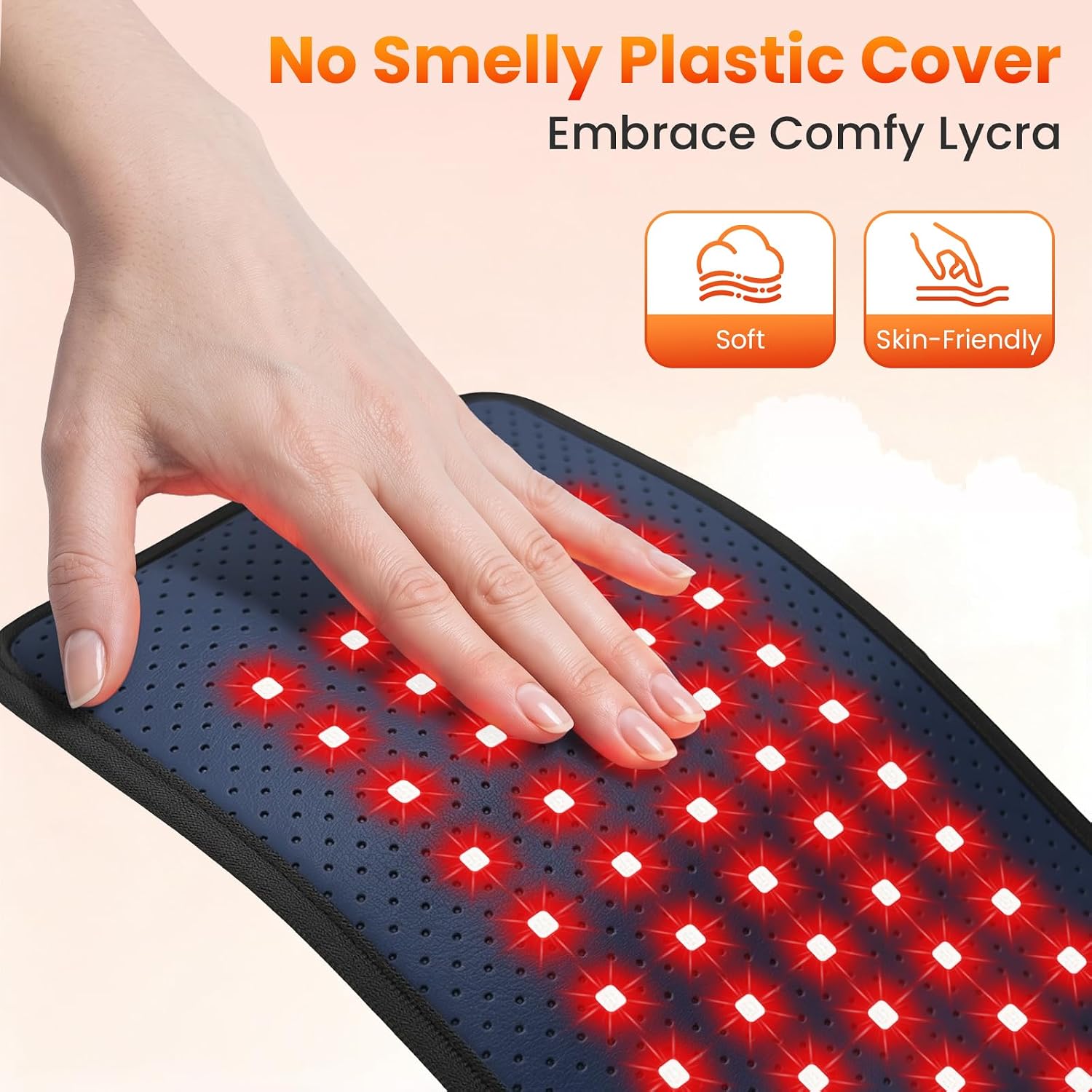 Detalle de Red Light Therapy Pad, 660nm Red and 850nm Infrared, 14.4 x 6.1 Inches