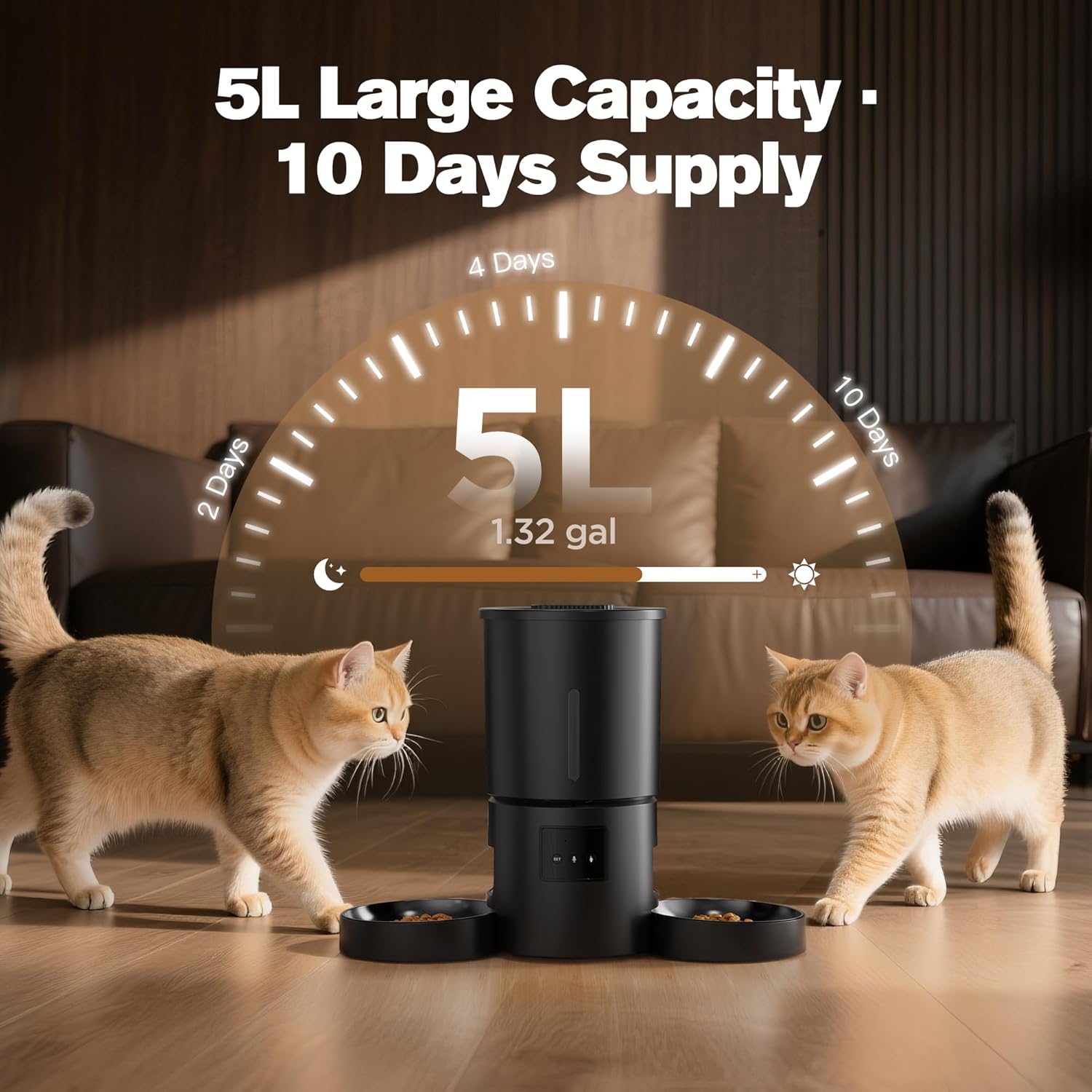 Thumbnail 3 de AONBOY Dual Bowl 5L Automatic Cat Feeder 🐱