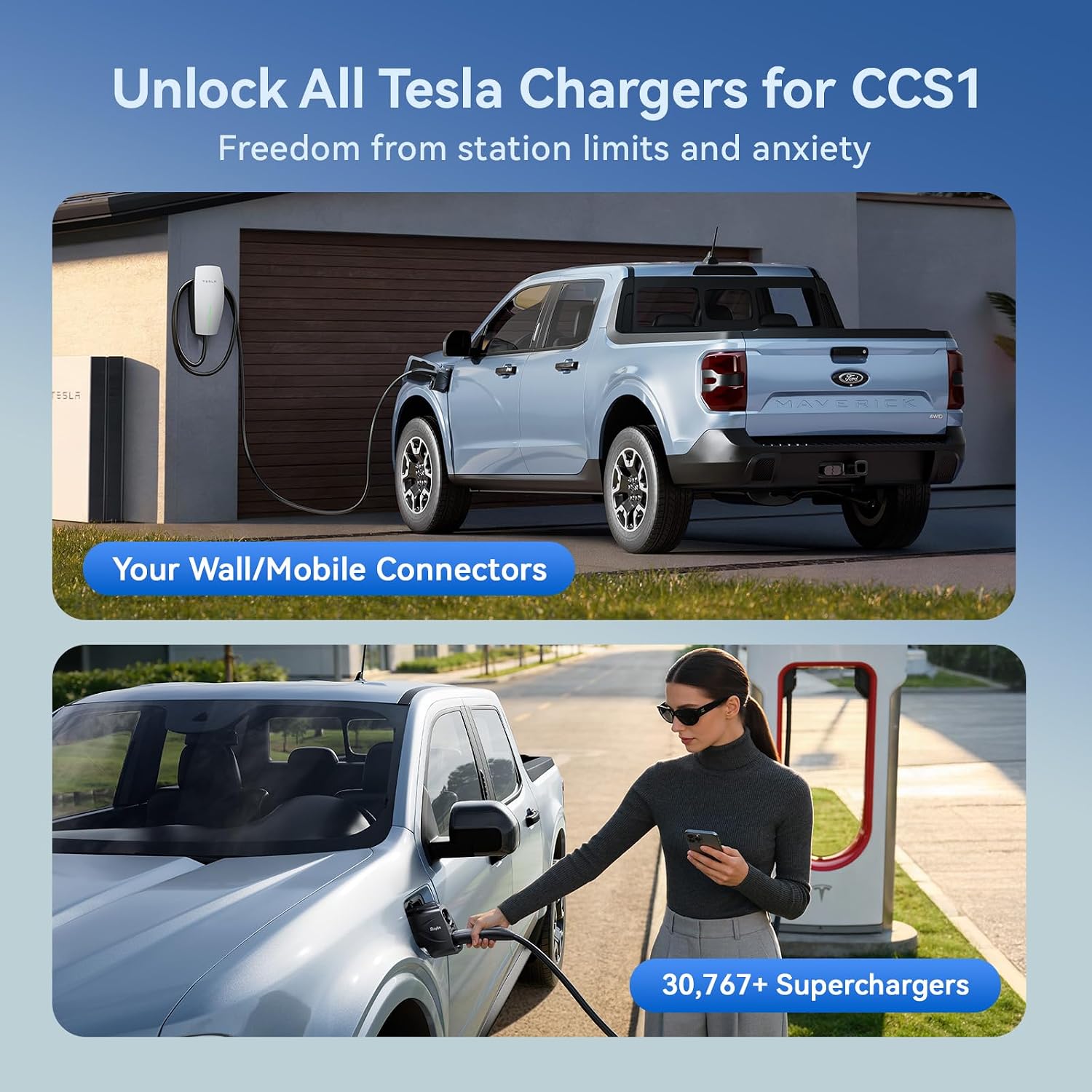 Thumbnail 3 de Raylix 2in1 Tesla to CCS1/J1772 Adapter — All-in-One AC/DC Charging Solution