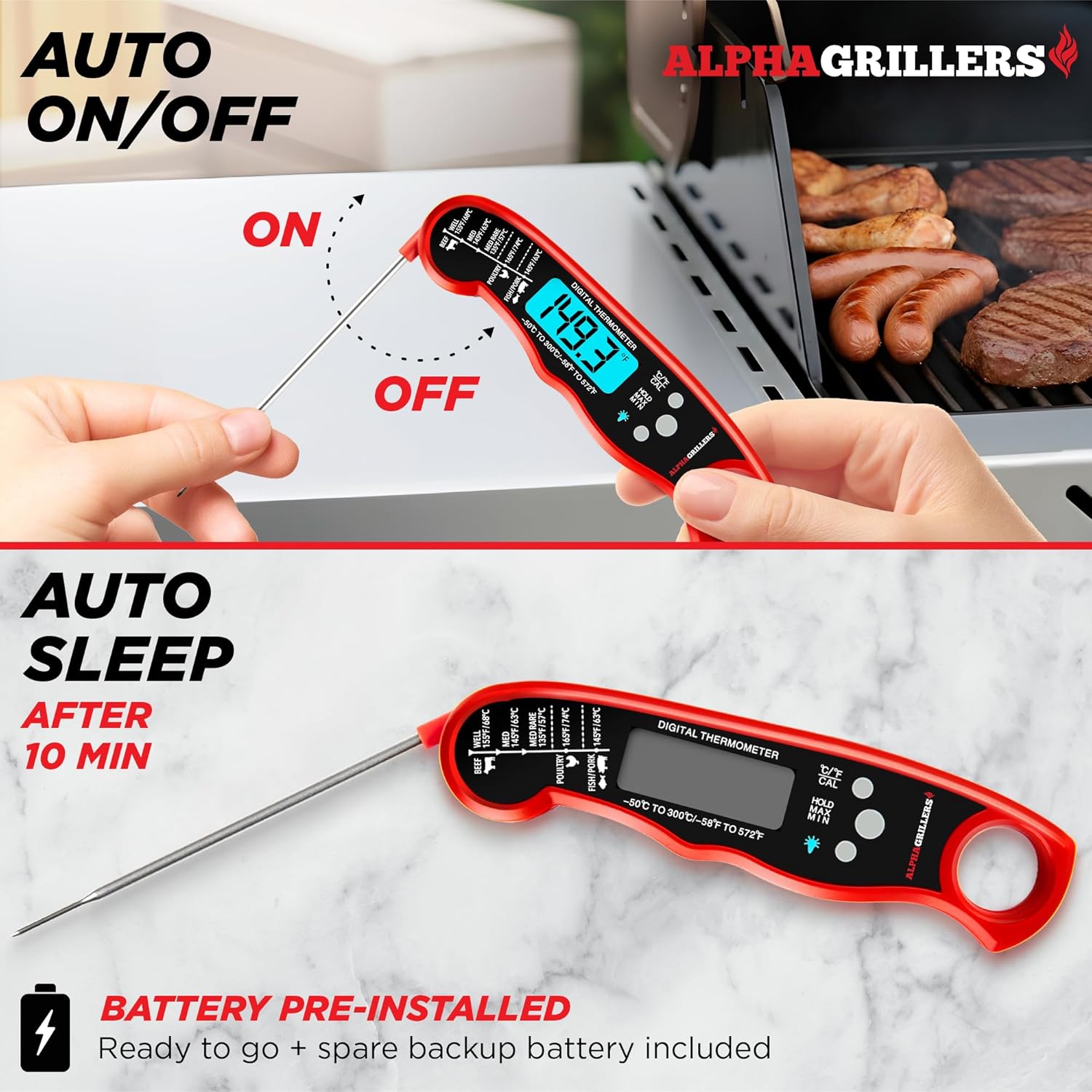 Detalle 2 de Instant-Read Magnetic Meat Thermometer 🍖