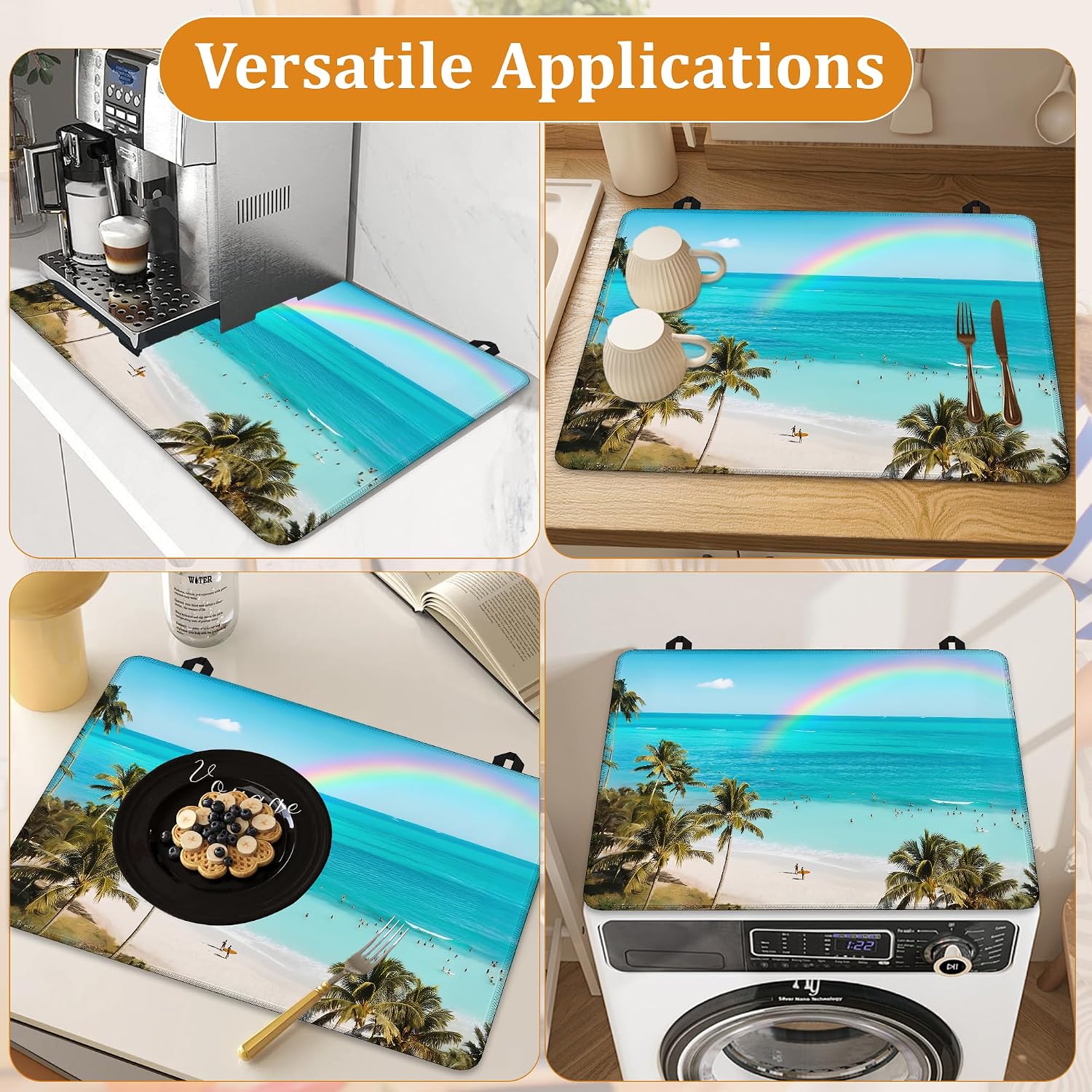 Thumbnail 6 de YIKTI Tropical Palm Tree Stove Top Cover, 28 x 20 Inch Heat-Resistant Mat