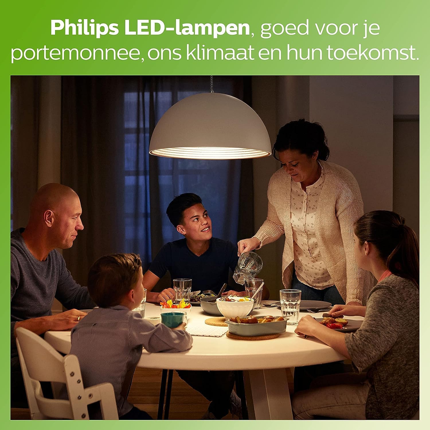 Detalle de Philips LED Classic A60 E27 Edison Screw Light Bulb Set of 2 (7W = 60W, Warm White 2700K) – Non-Dimmable