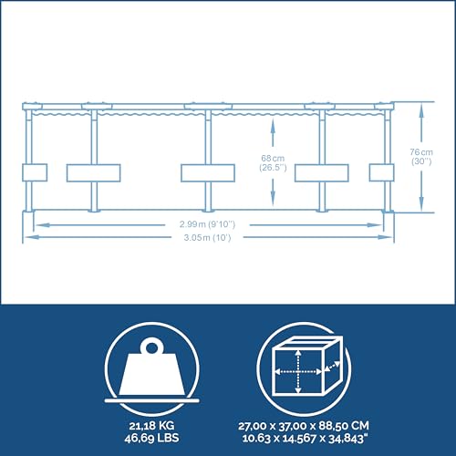 Detalle de Piscina Pool Frame Bestway 56408 de PVC Ø305 x 76 cm