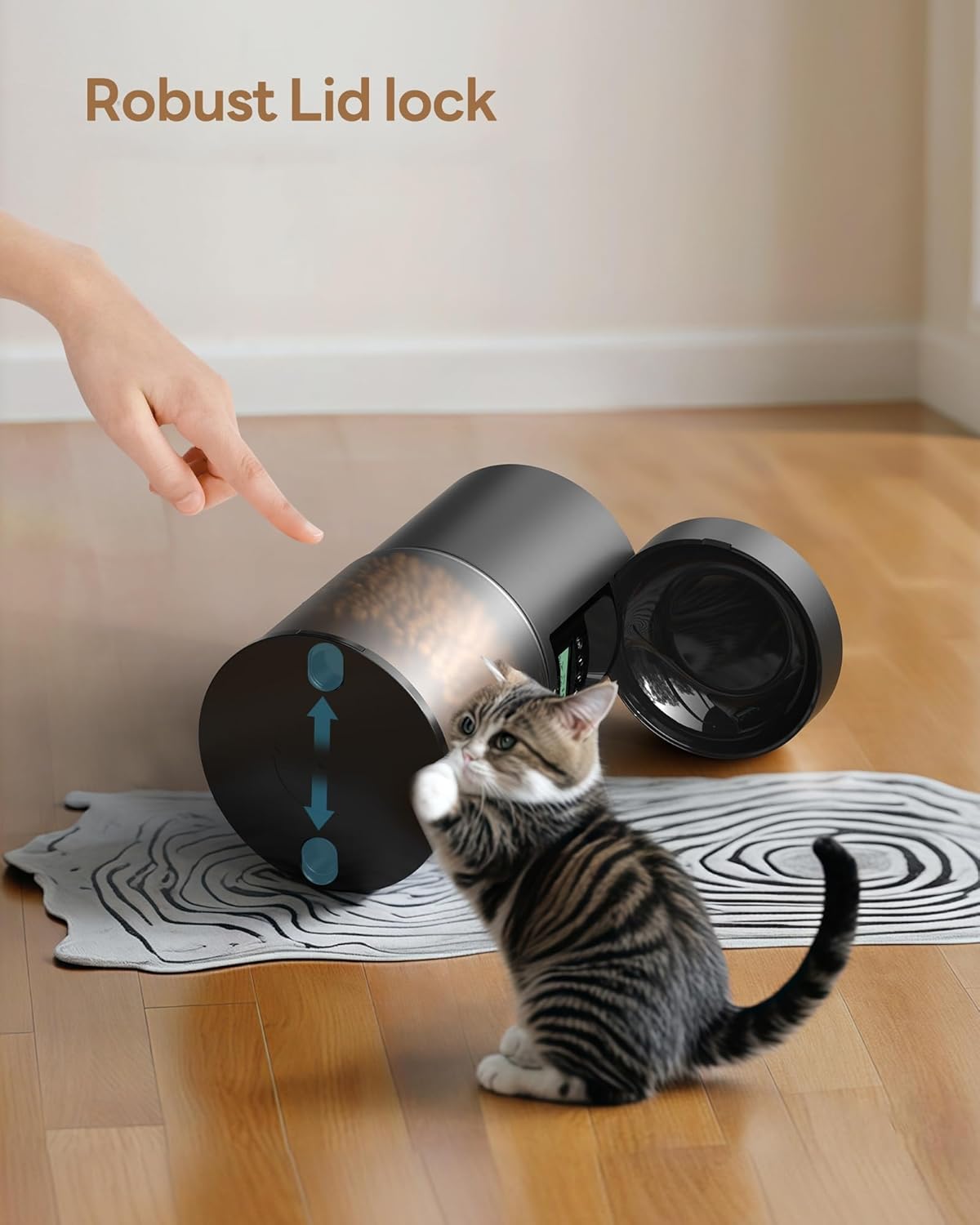 Detalle de Automatic cat food feeder 4L with timer