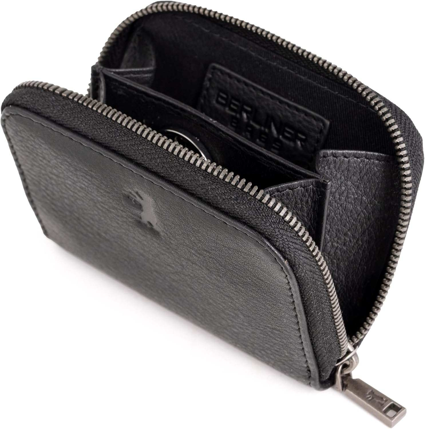 Detalle 2 de Berliner Bags Premium Geldbörse Braga – Kleine Geldbörse aus Leder mit RFID-Schutz, Schwarz