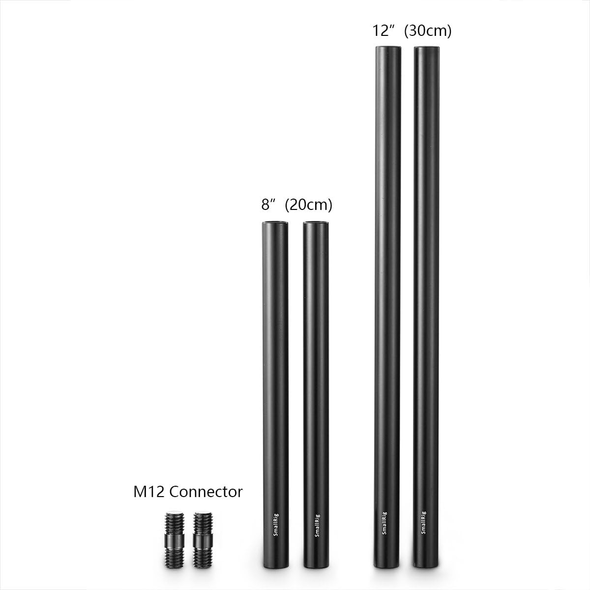 Thumbnail 1 de SMALLRIG 15mm Rod Pack 20 cm + 30 cm, M12 Gewinde Stangen – Aluminium, 2x Rods + 2x Verbinder (1659)