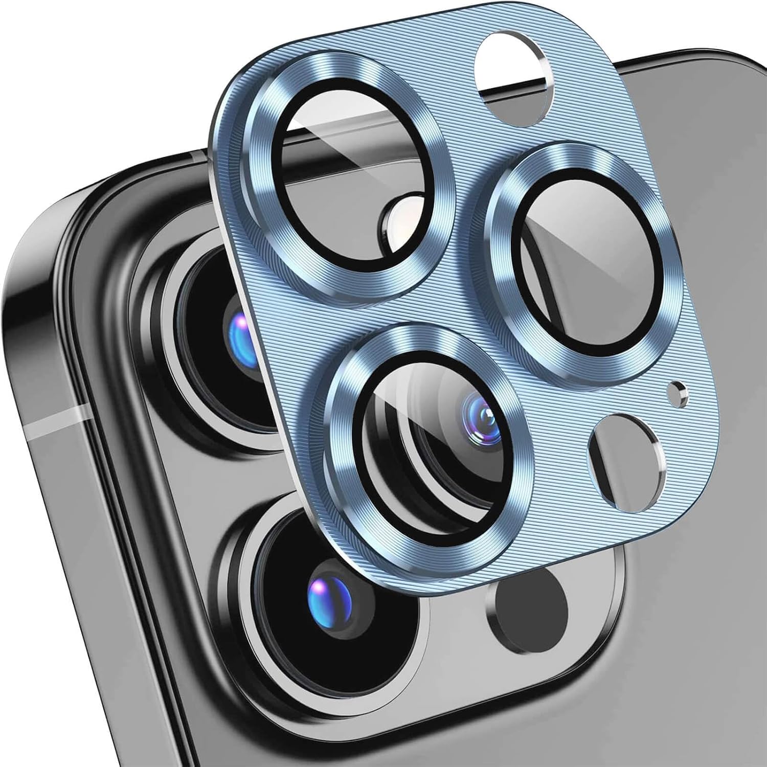 Thumbnail 4 de Leedia 2er Kameraschutz aus gehärtetem Glas für iPhone (mit Metallring & MagSafe-Adapter-Kontakt)