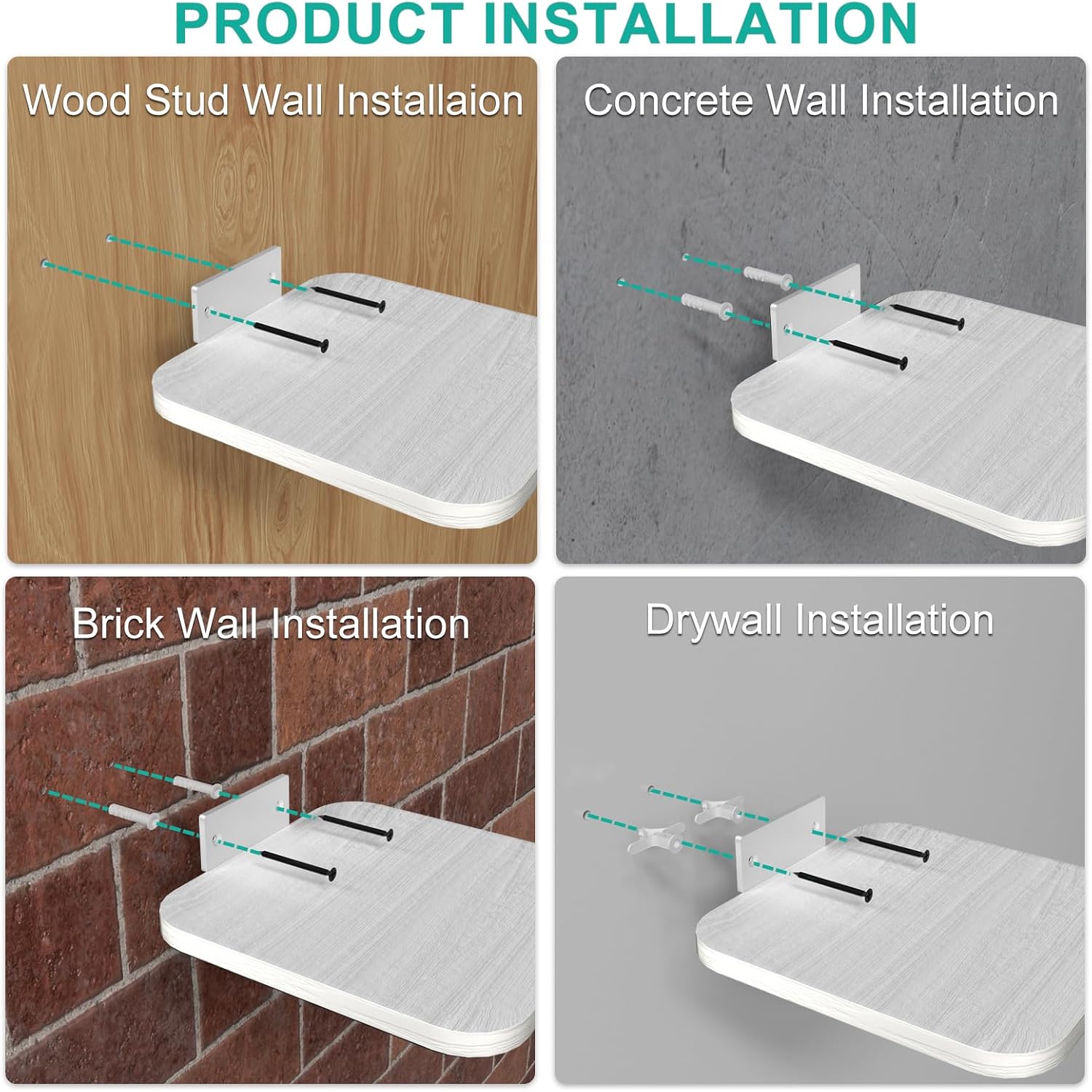 Thumbnail 6 de WALI SWM302W Speaker Wall Mount Pair: Heavy-Duty Floating Shelves for Surround Sound