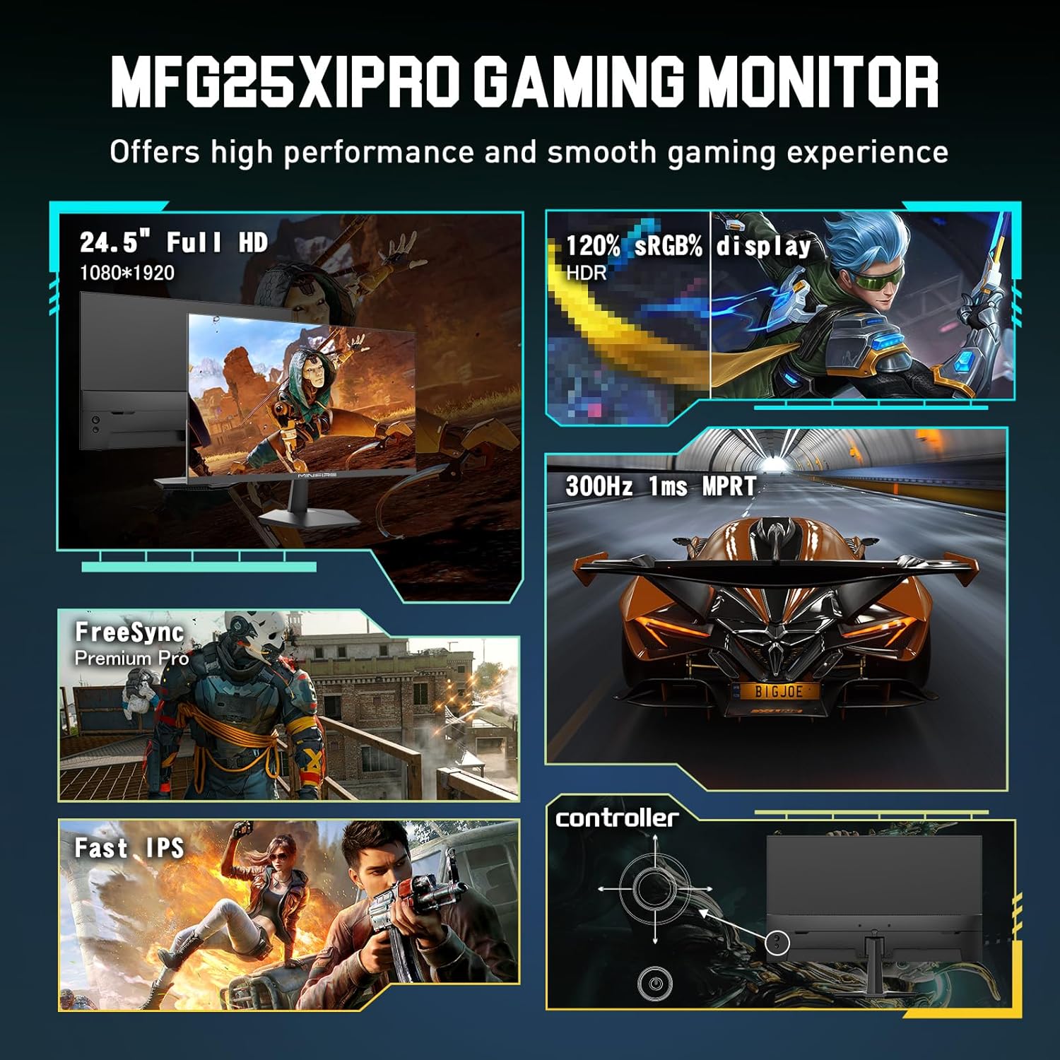 Thumbnail 1 de Minifire MFG25X1 Pro 24.5-inch 300Hz Full HD fast IPS gaming monitor