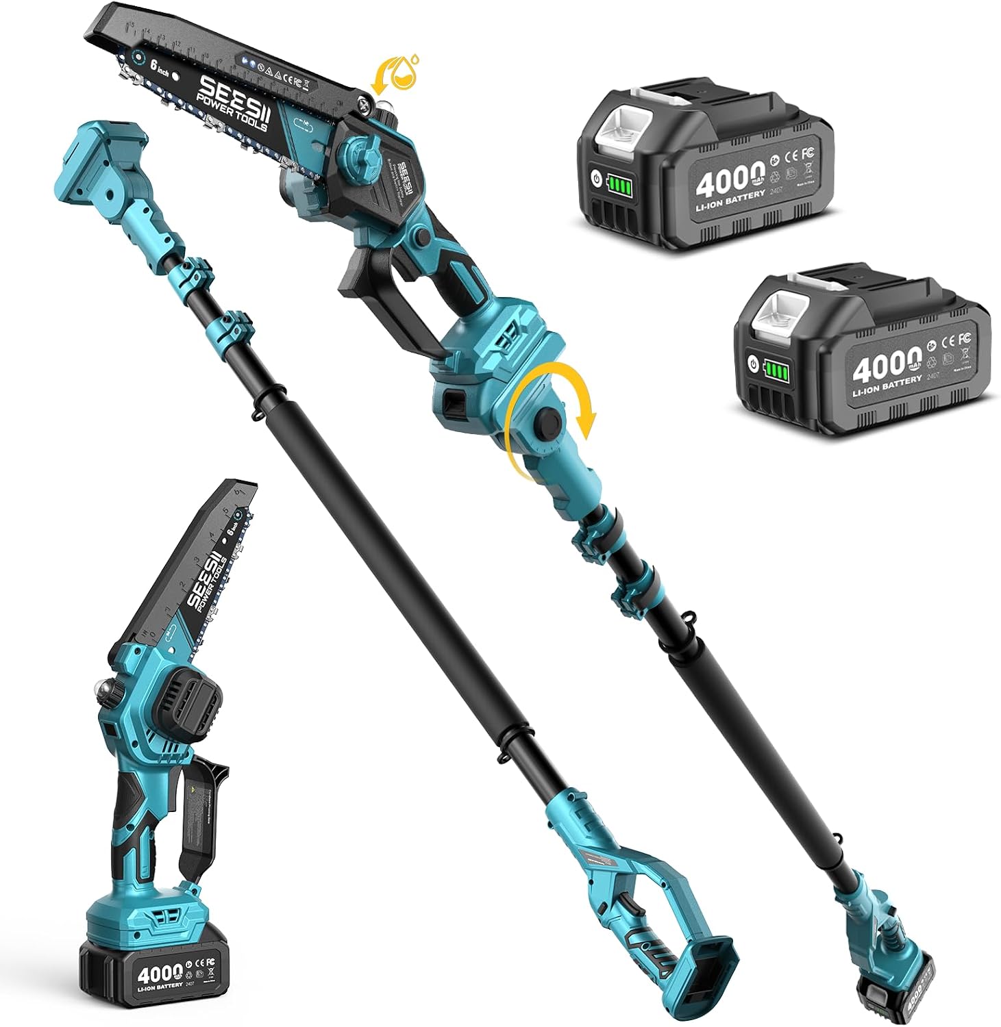 SEESII 2-in-1 Electric Pole Saw, 6-Inch