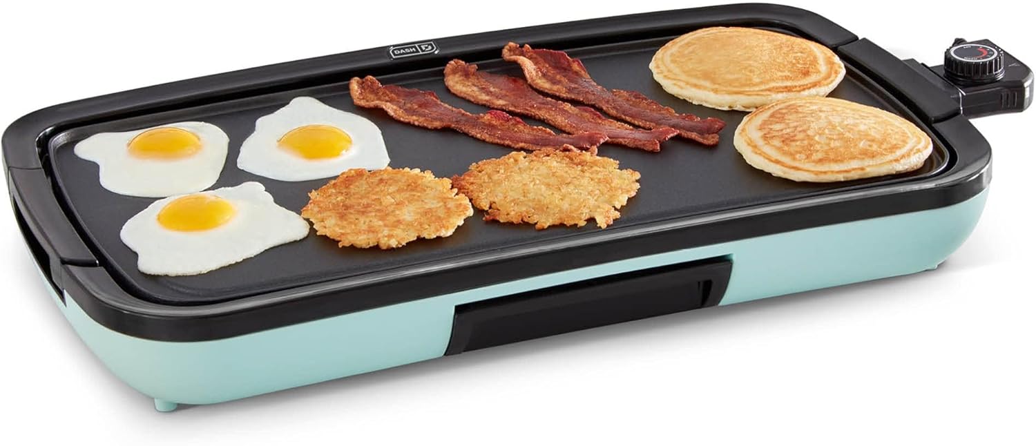 Dash Deluxe Everyday Griddle (Electric Griddle with Removable Nonstick Plate) – Aqua
