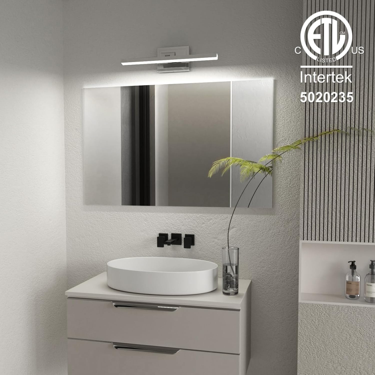 Detalle 2 de VOLISUN 15.7-inch Chrome LED Vanity Light, 5 CCT, Dimmable, Rotatable
