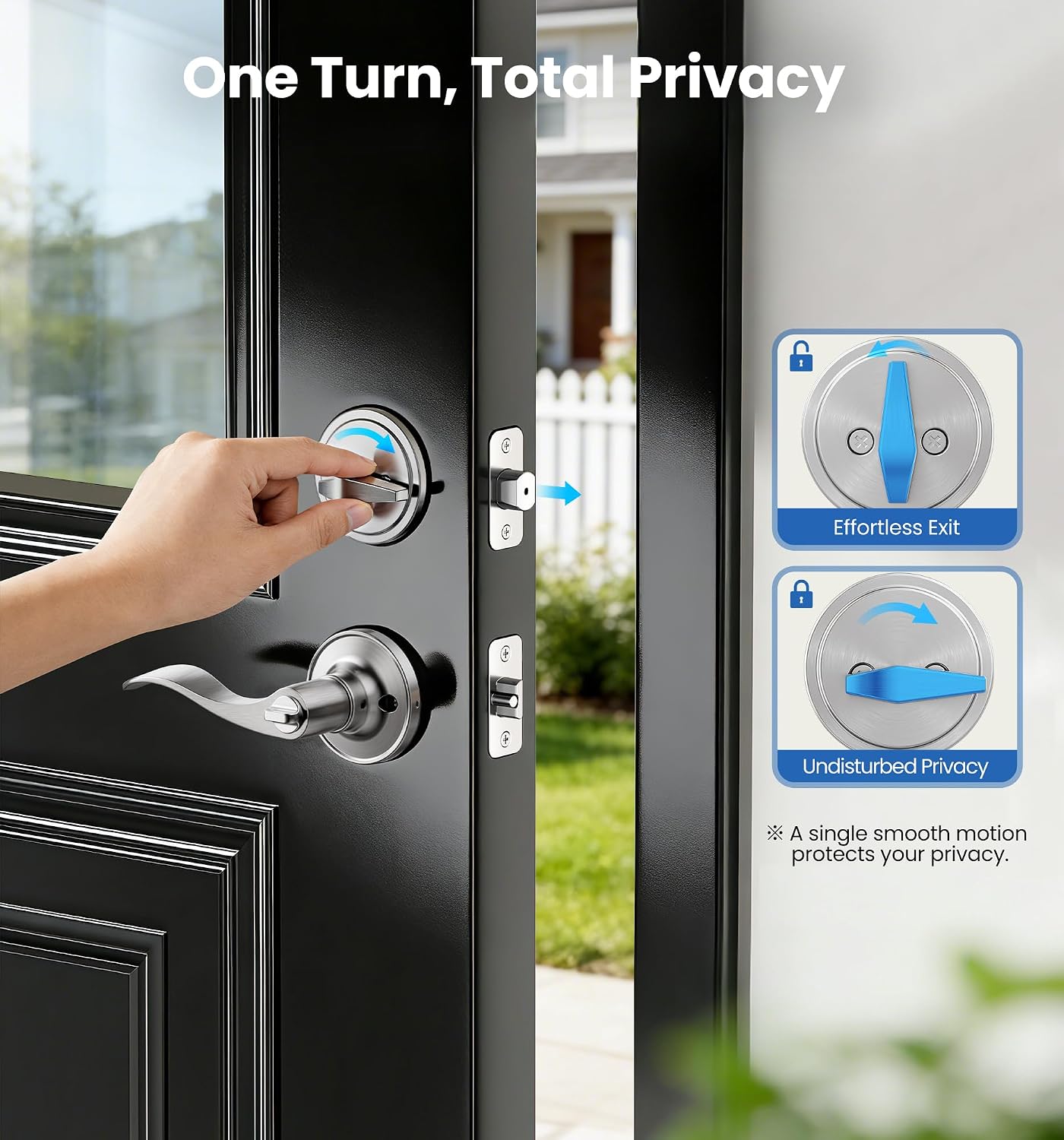 Detalle de Veise Front Door Handle Lock Set Satin Nickel