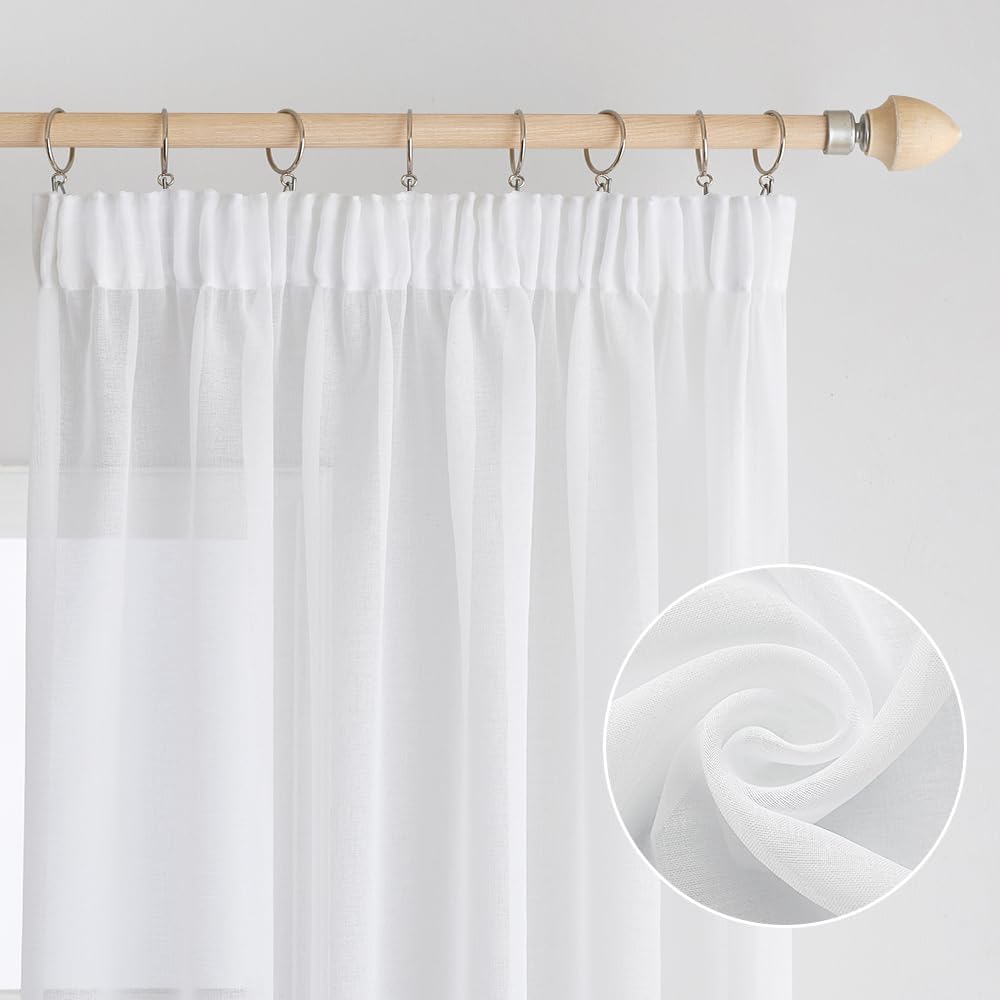 Detalle 2 de EMEMA Voile Vorhang 2er Set 140 x 225 cm