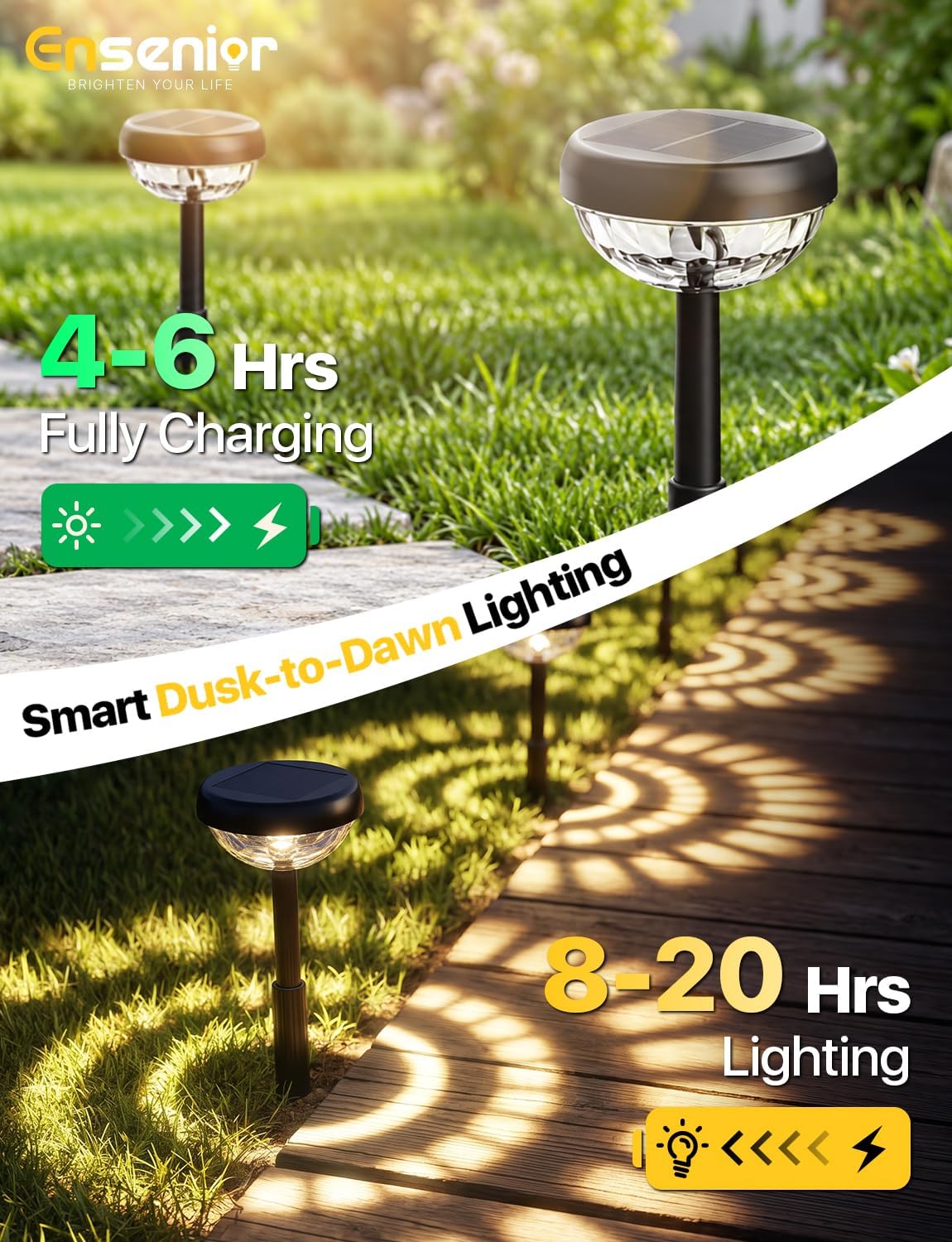 Detalle de Ensenior Solar Garden Lights, 8-Pack