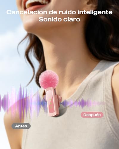 Detalle de CoolSwan 2 Pack: Micrófono Inalámbrico Solapa para iPhone, iPad y Android (2×) con Reducción de Ruido