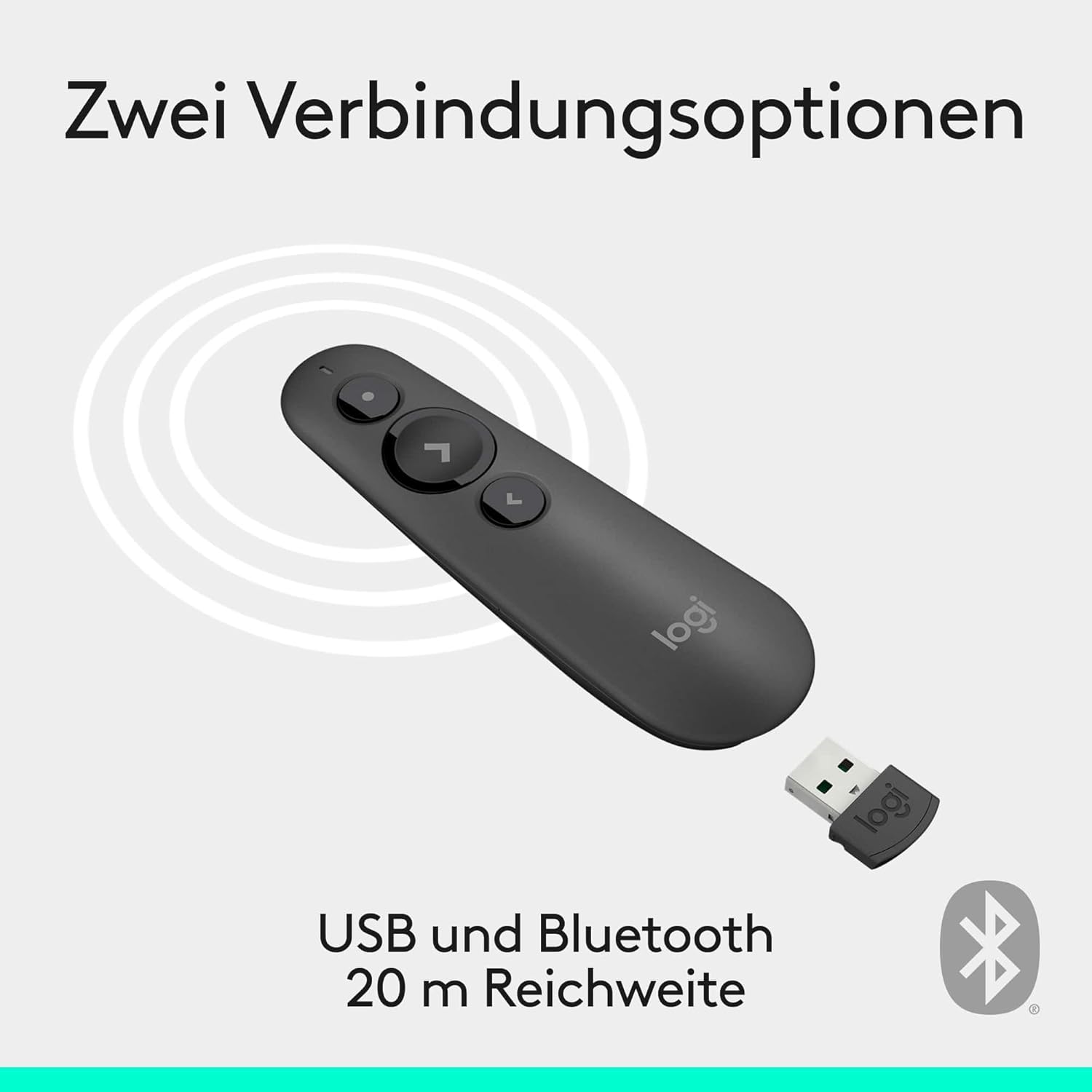 Thumbnail 3 de Logitech R500s Presenter (Laser Klasse 1) für Bluetooth & USB – Reichweite bis 20 m, konfigurierbar, dunkelgrau