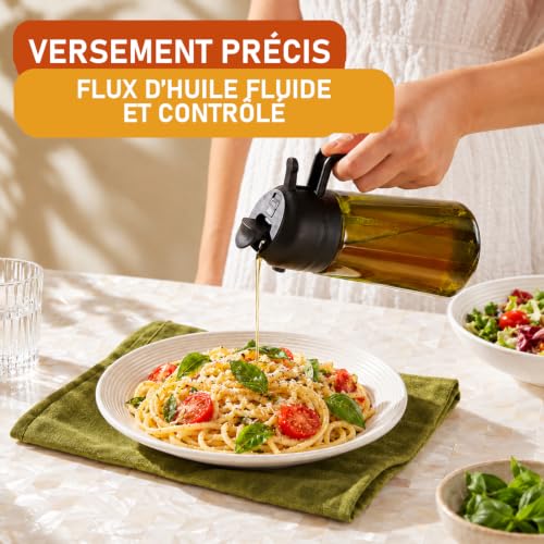 Detalle 1 de CXINYI vaporisateur d’huile 470 ml avec bec verseur 2-en-1 et tapis silicone