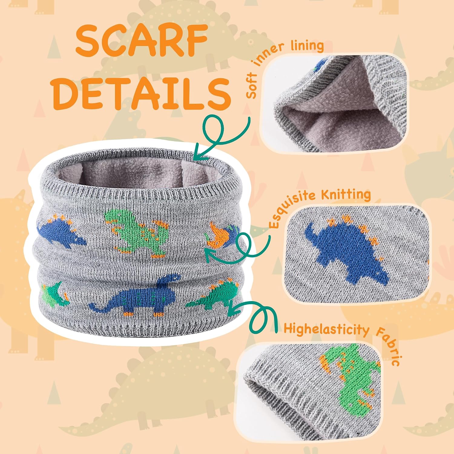 Detalle 2 de Toddler Knit Hat and Scarf Set, Acrylic