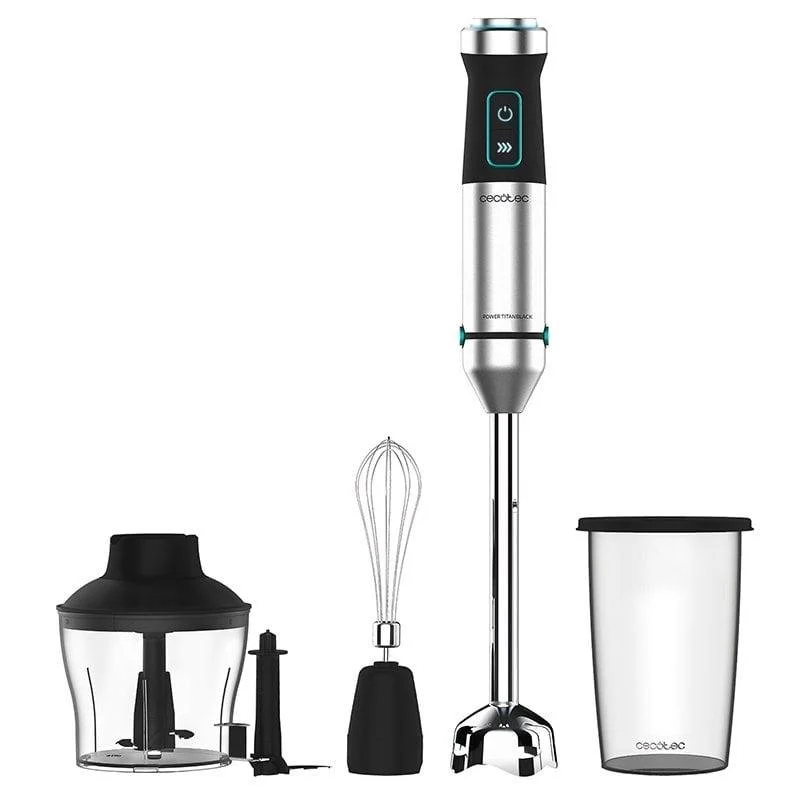 Detalle de Cecotec Power TitanBlack 1500 XL Cream&Crush: Batidora de Mano 1500 W para texturas ultrafinas