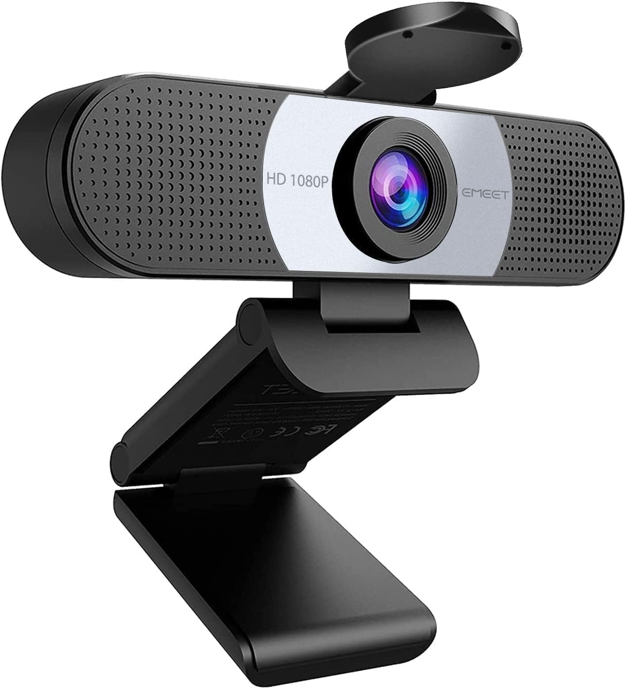 Detalle de EMEET Webcam Full HD C960 1080p: copriobiettivo, doppio microfono e messa a fuoco fissa, plug & play
