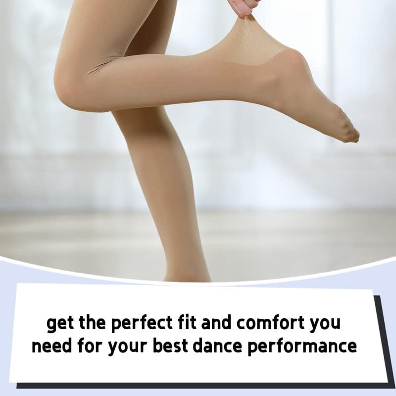 Detalle 2 de DIPUG Ballet Tights for Girls – Thick, Soft Footed Dance Tights for Toddlers and Kids