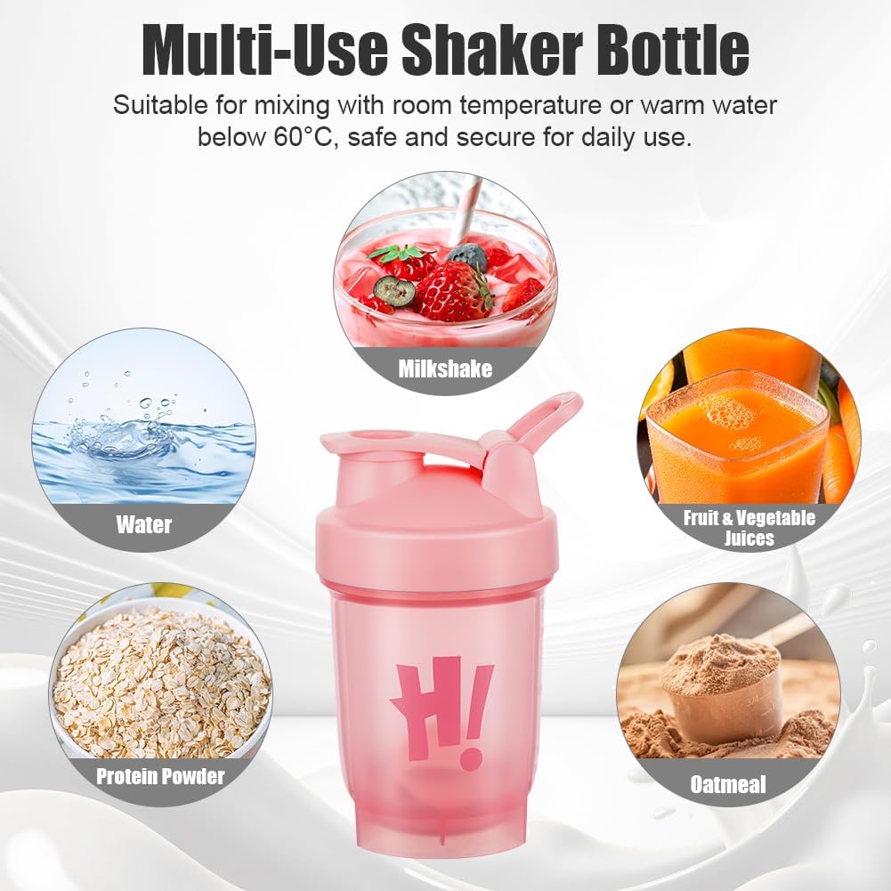 Detalle 1 de AOOWU 5672184 eiwitshakers, 350 ml, BPA-vrij met maataanduiding