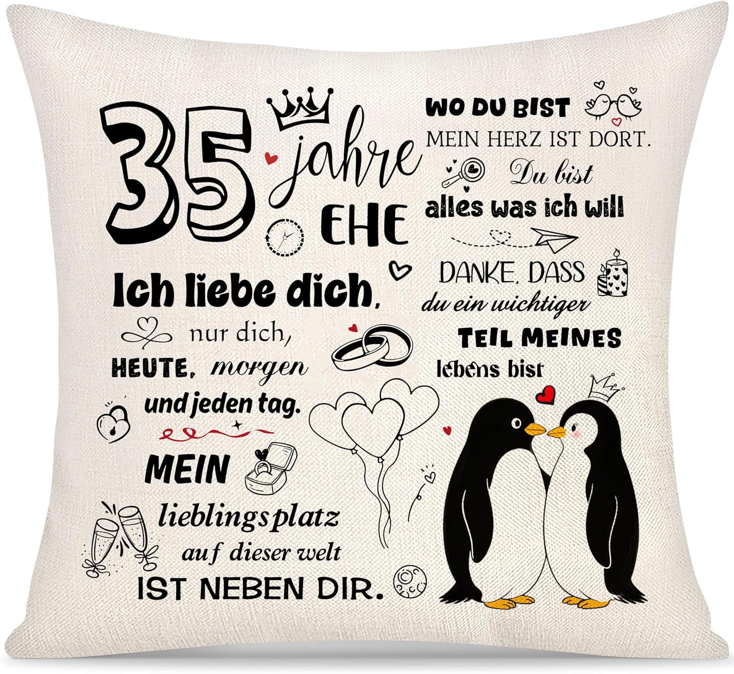 Thumbnail 2 de Yoskiasd 10 Jahre Geburtstag Kissenbezug (18 x 18 / 45 x 45 cm) – Geschenk zum 10. Geburtstag